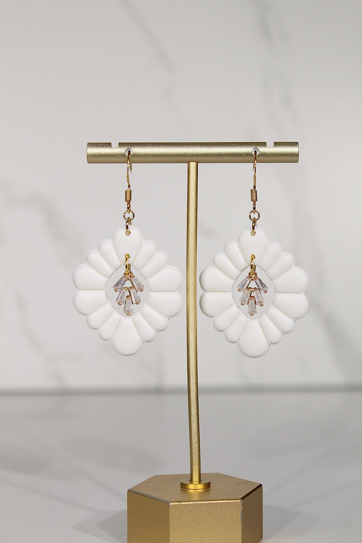 VEIL Crystal Daisy Drop Earrings