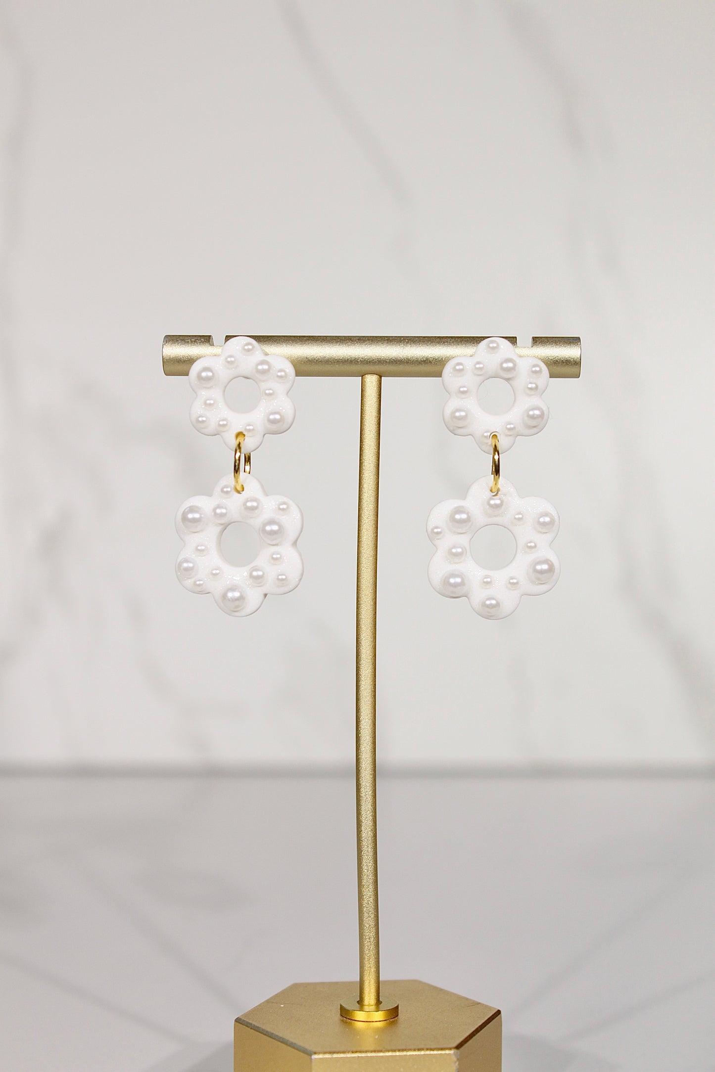 VEIL Pearl Daisy Drop Earrings