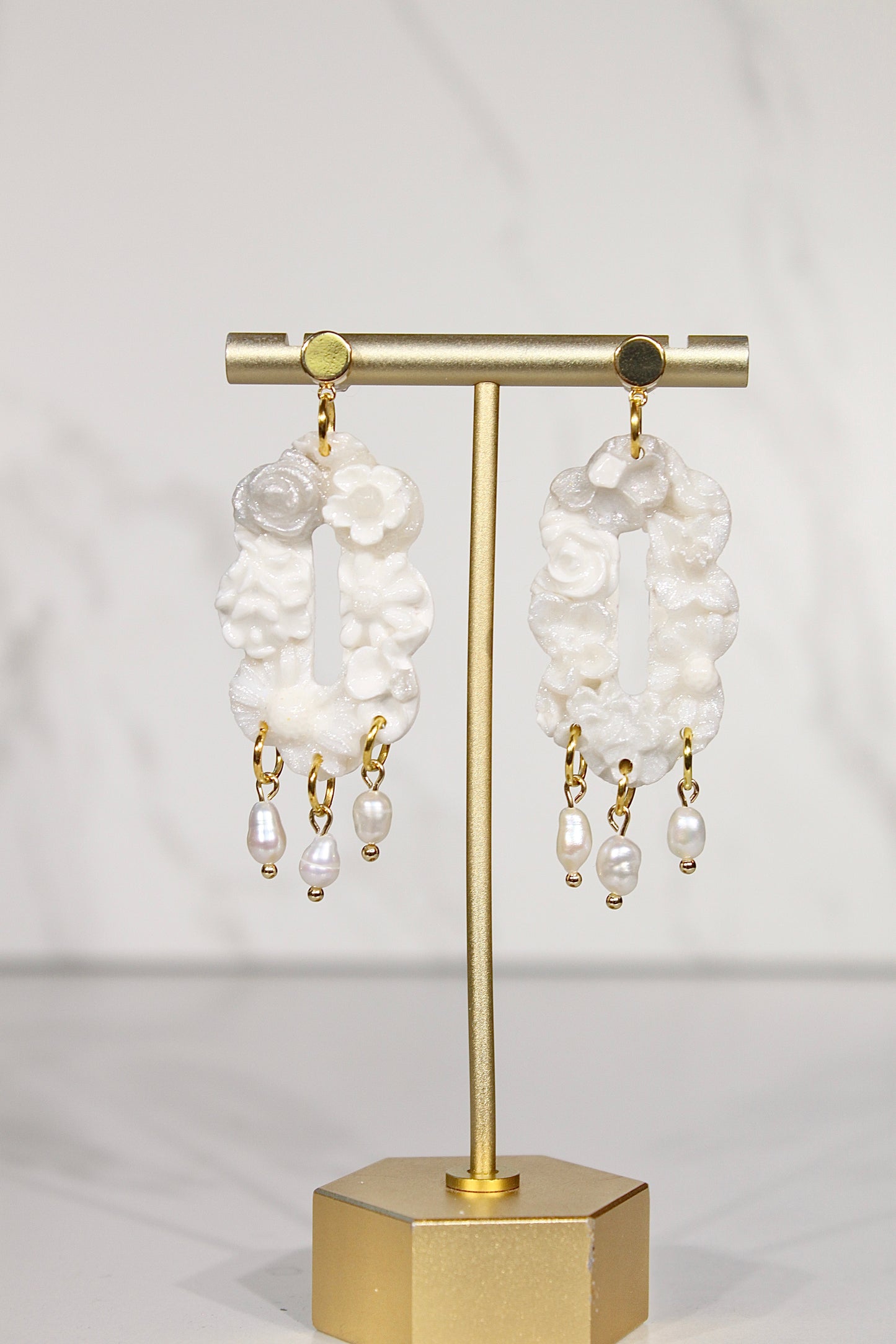 VEIL Pearl Bloom Statement Earrings