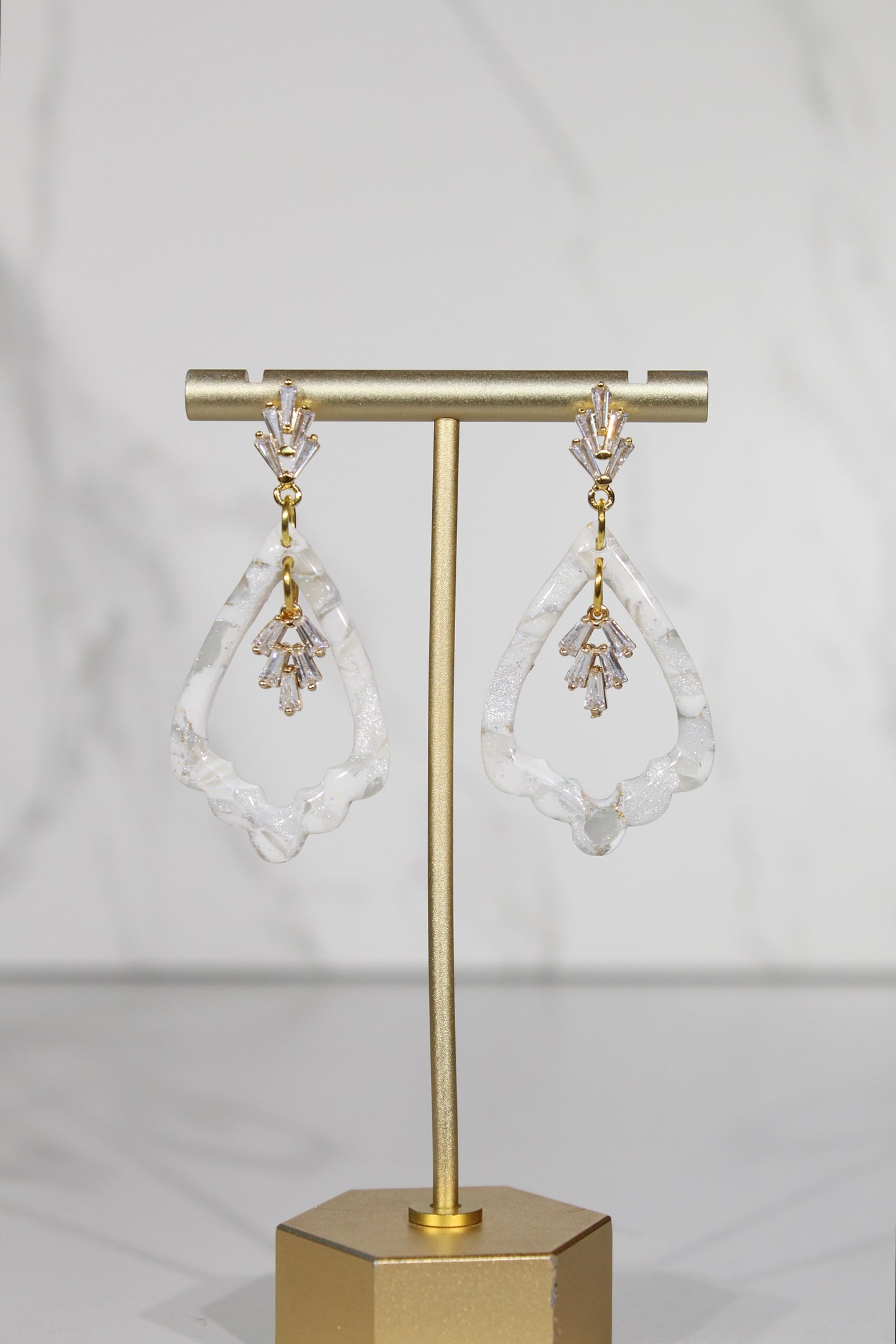 VEIL Crystal Petal Drop Earrings