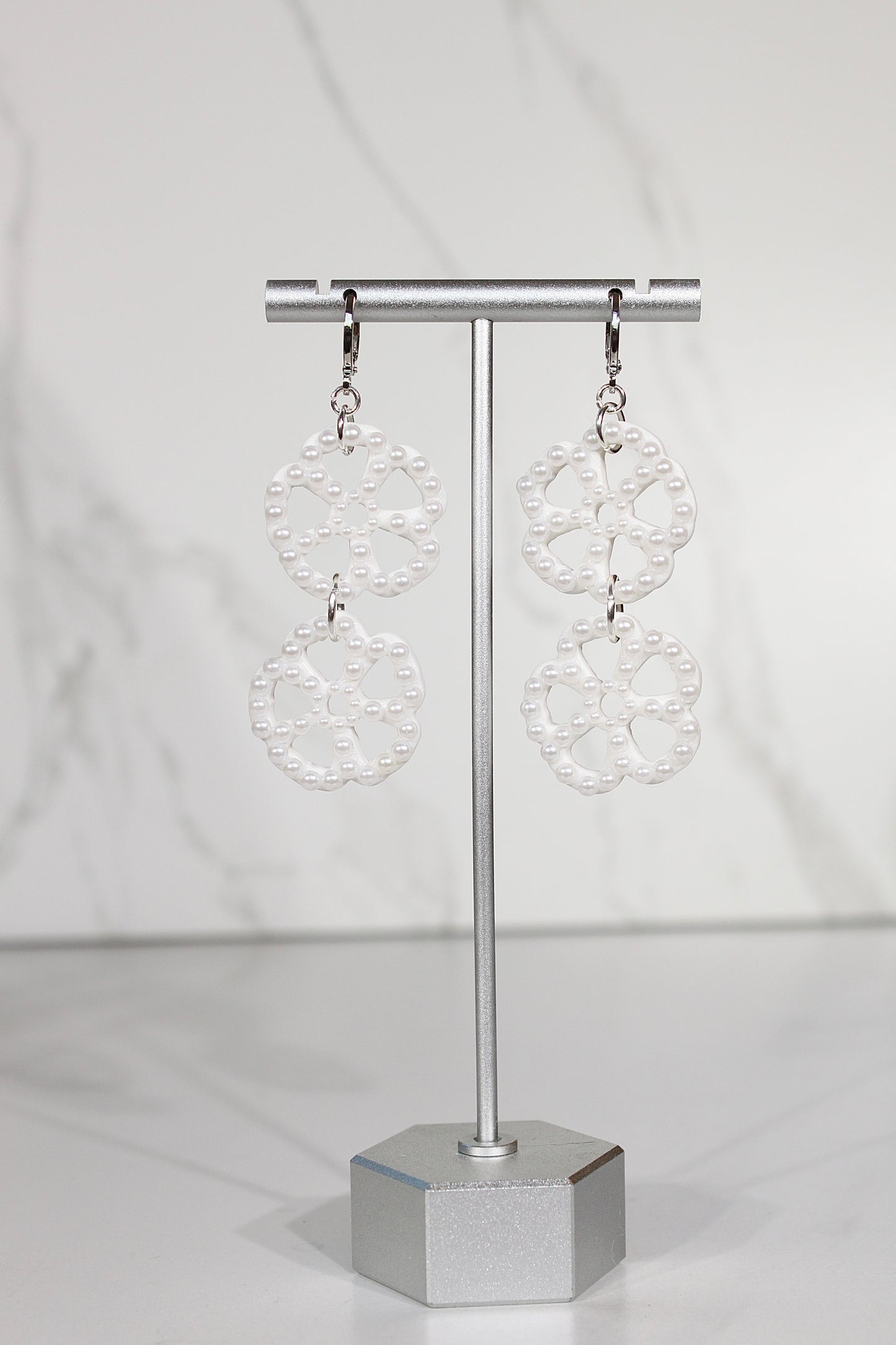 VEIL Pearl Floral Drop Earrings