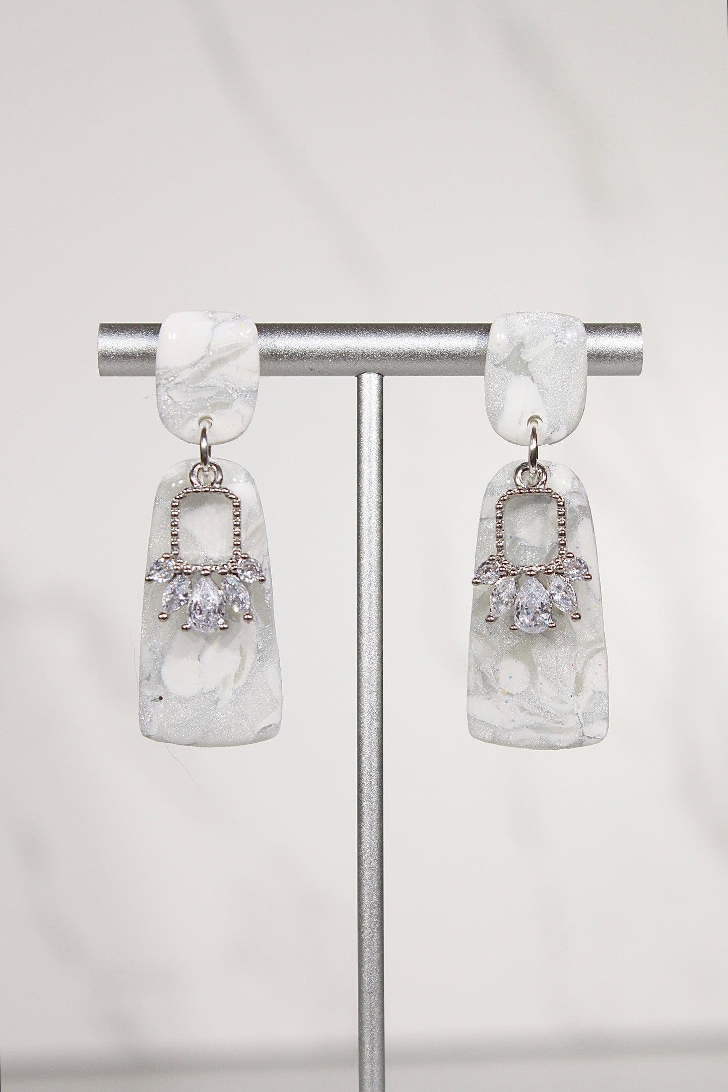 VEIL Marble Crystal Drop Earrings