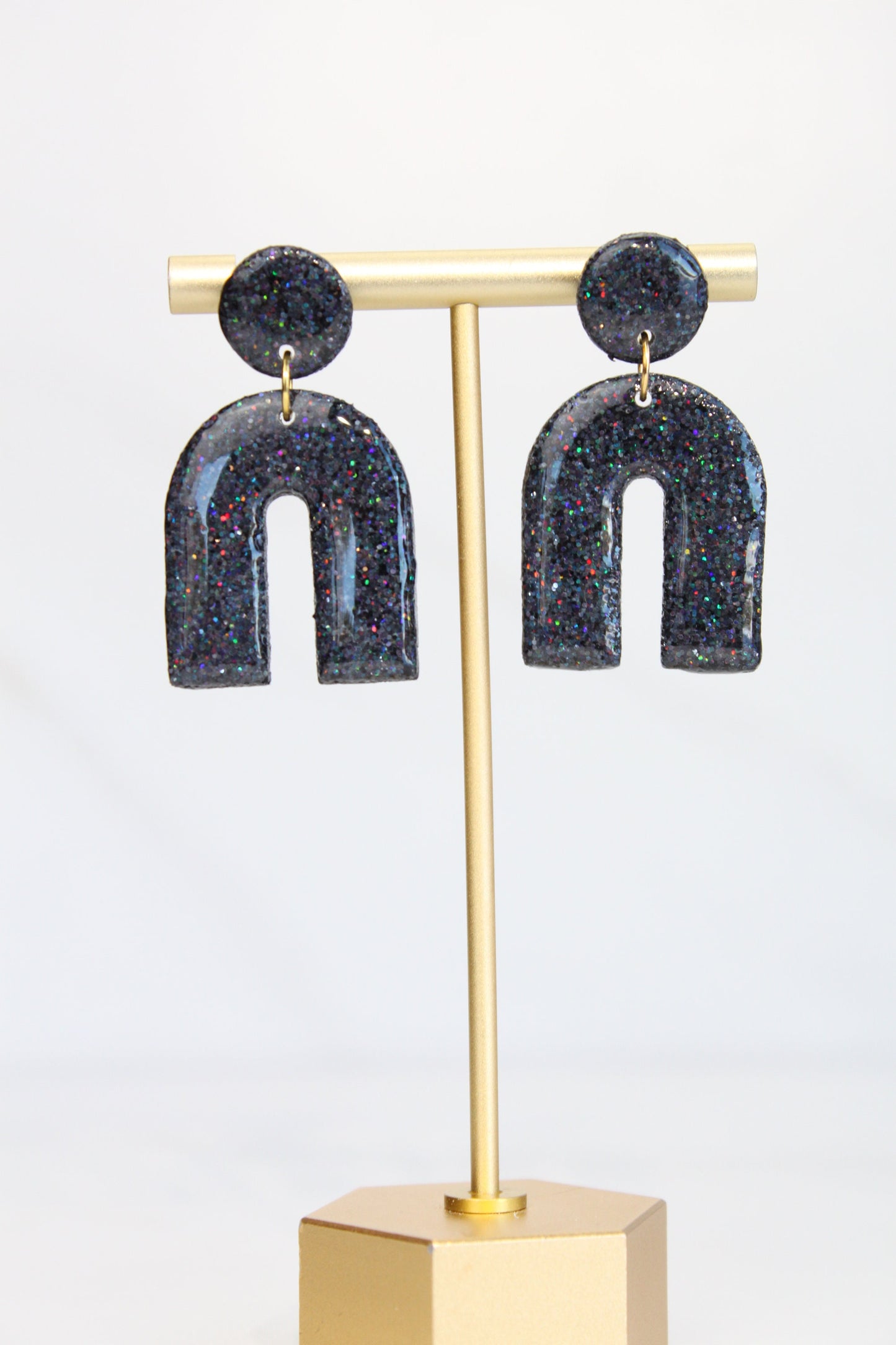 Clay Dangle Earrings - Geometric Modern Design, Handmade Lightweight Hypoallergenic Polymer Jewelry, Statement Accessory Multiple Colors