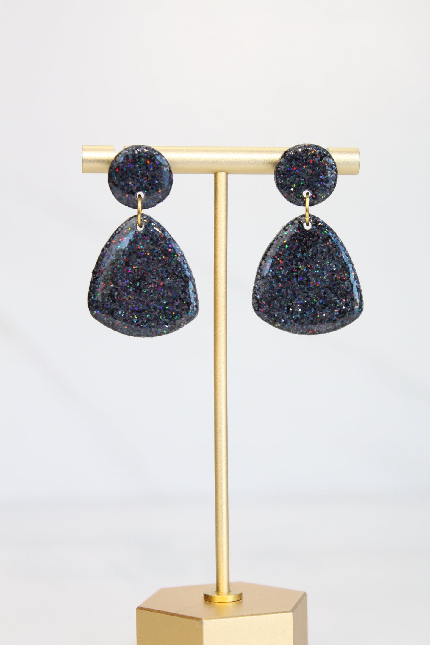 Clay Dangle Earrings - Geometric Modern Design, Handmade Lightweight Hypoallergenic Polymer Jewelry, Statement Accessory Multiple Colors