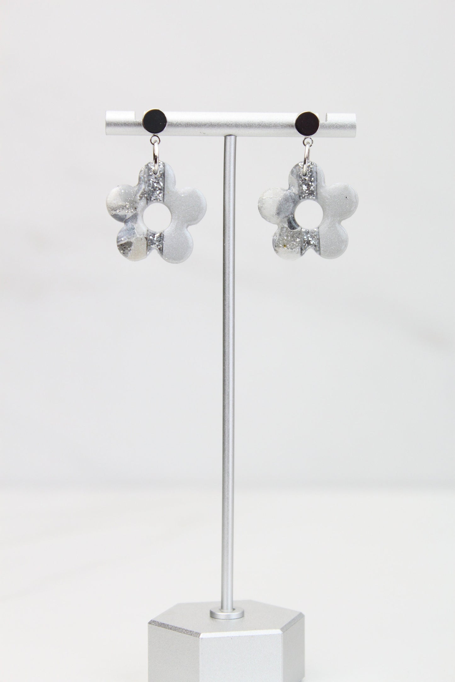 Clay Dangle Earrings - Geometric Modern Design, Handmade Lightweight Hypoallergenic Polymer Jewelry, Statement Accessory Multiple Colors