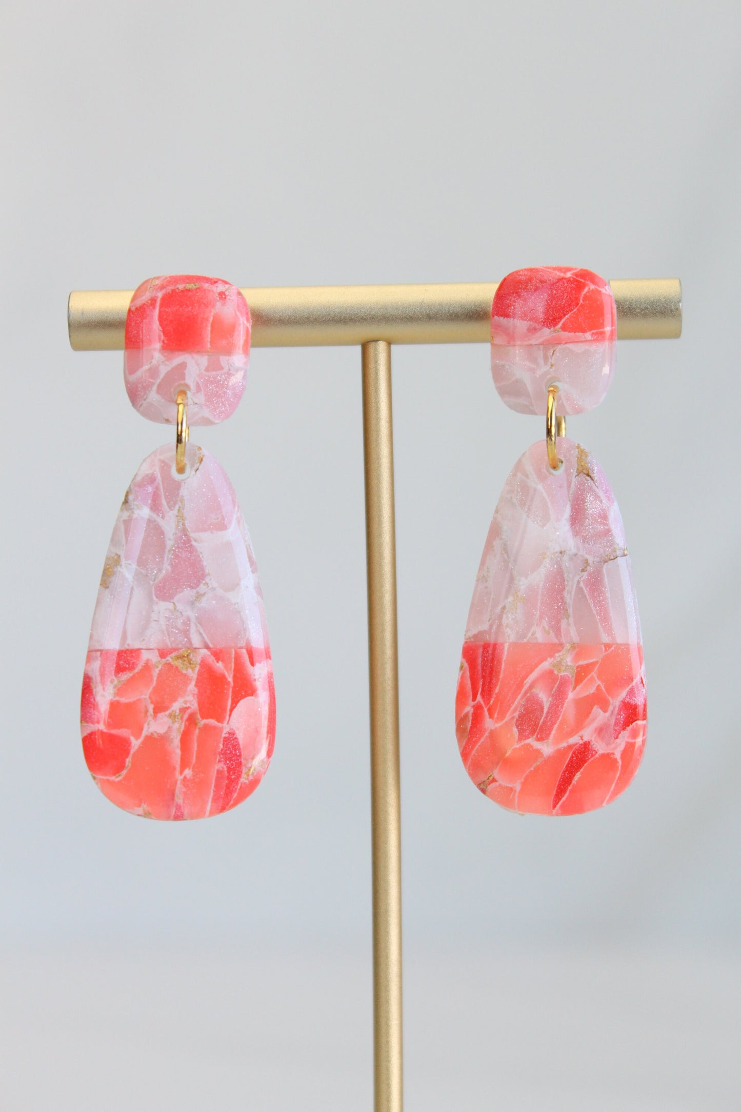 Polymer Clay Earrings - Clay Dangle Earrings, Handmade Lightweight Hypoallergenic Polymer Jewelry, Statement Accessory Multiple Colors