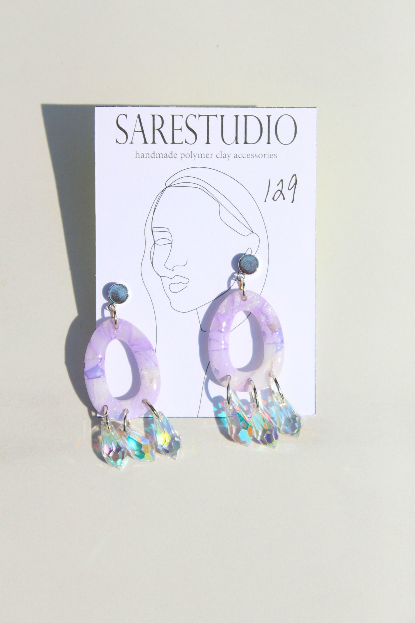 Clay Dangle Earrings - Geometric Modern Design, Handmade Lightweight Hypoallergenic Polymer Jewelry, Statement Accessory Multiple Colors