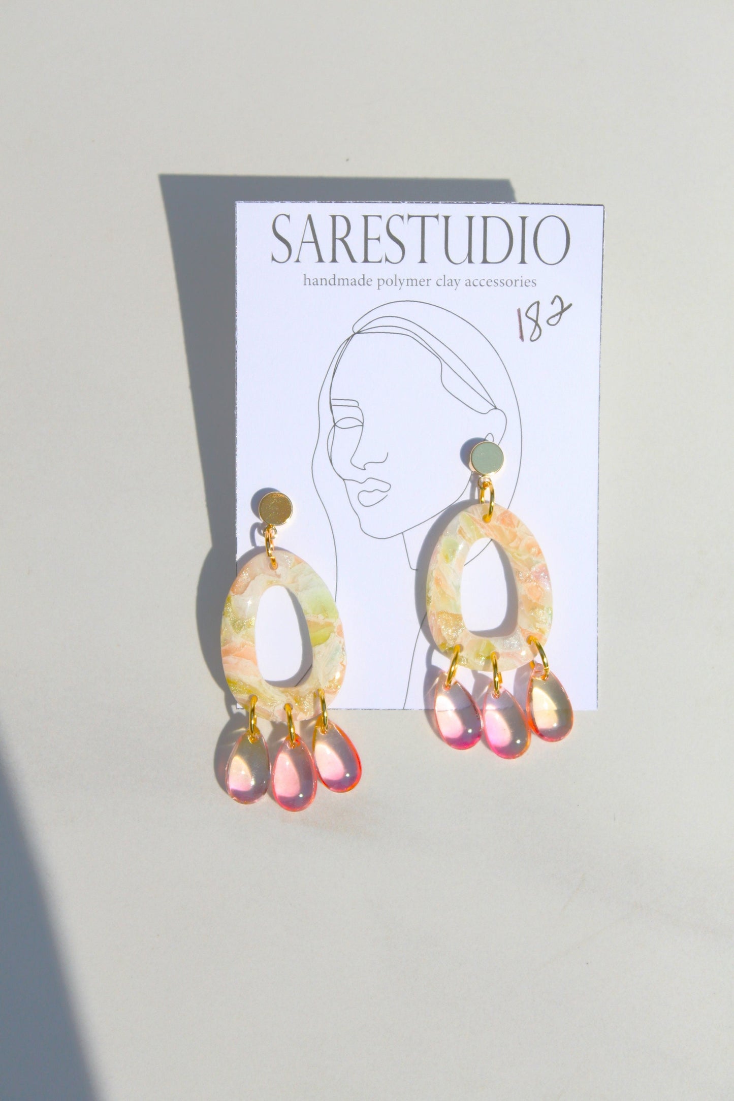 Clay Dangle Earrings - Geometric Modern Design, Handmade Lightweight Hypoallergenic Polymer Jewelry, Statement Accessory Multiple Colors