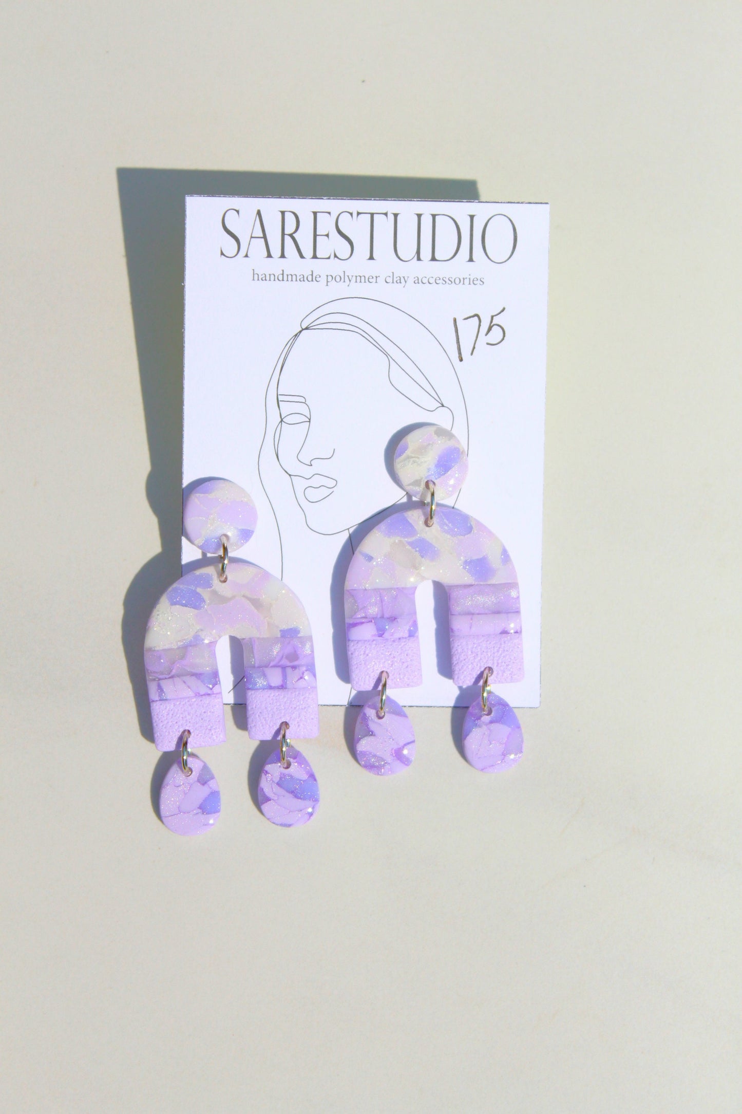 Clay Dangle Earrings - Geometric Modern Design, Handmade Lightweight Hypoallergenic Polymer Jewelry, Statement Accessory Multiple Colors