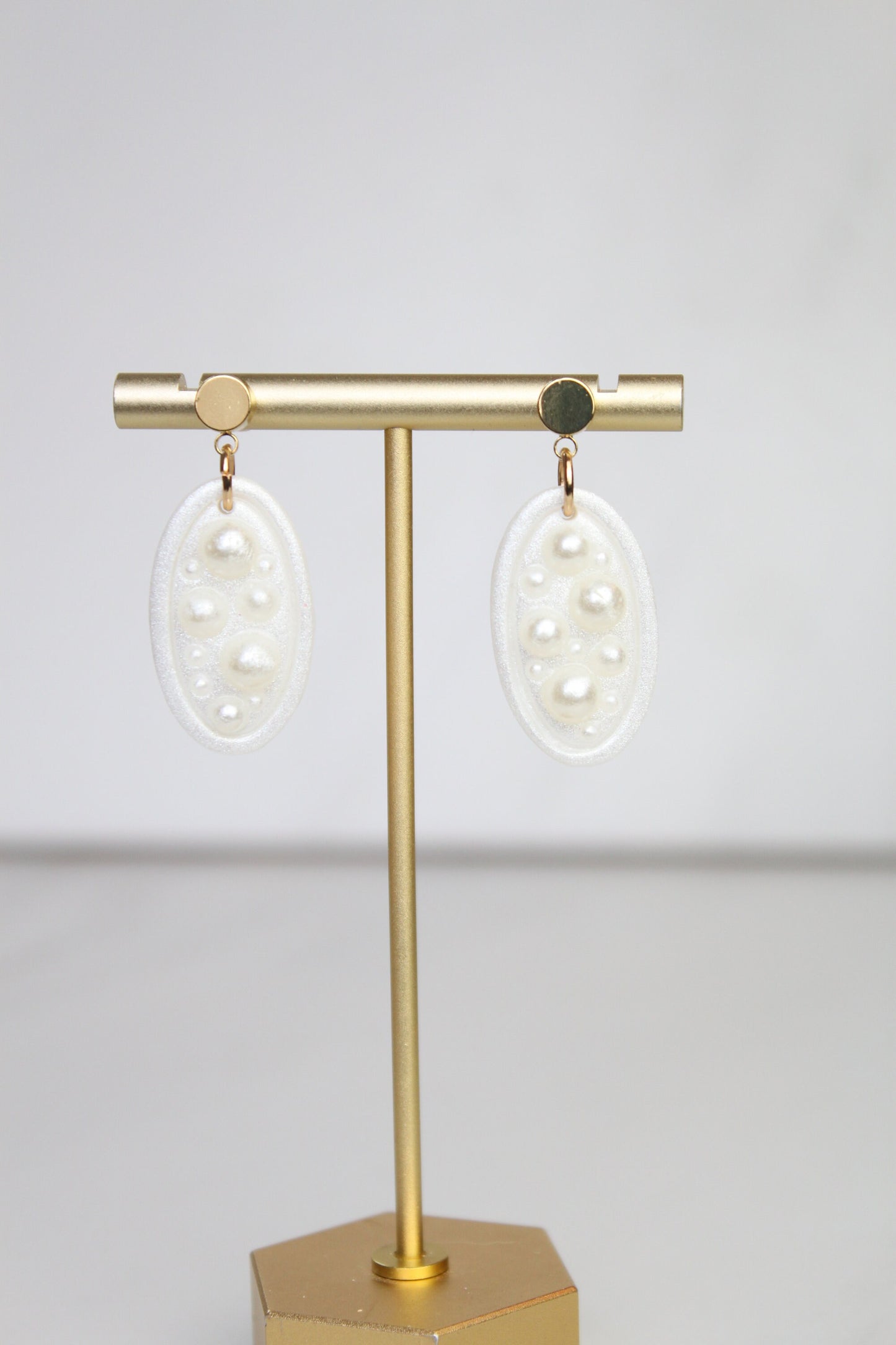 Pearl White Clay Earrings | Polymer Clay Pearl earrings | Pearl White Earrings | Clay Earrings | Pearl Clay earrings