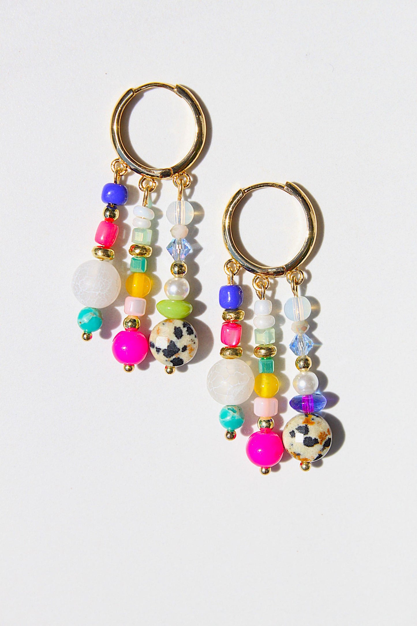 Handmade Beaded Charm Hoops, Dangle Earrings, Hoop Earring, Huggie Hoops, Statement Earring, Mothers Day, Christmas, Gift for Her, Unique