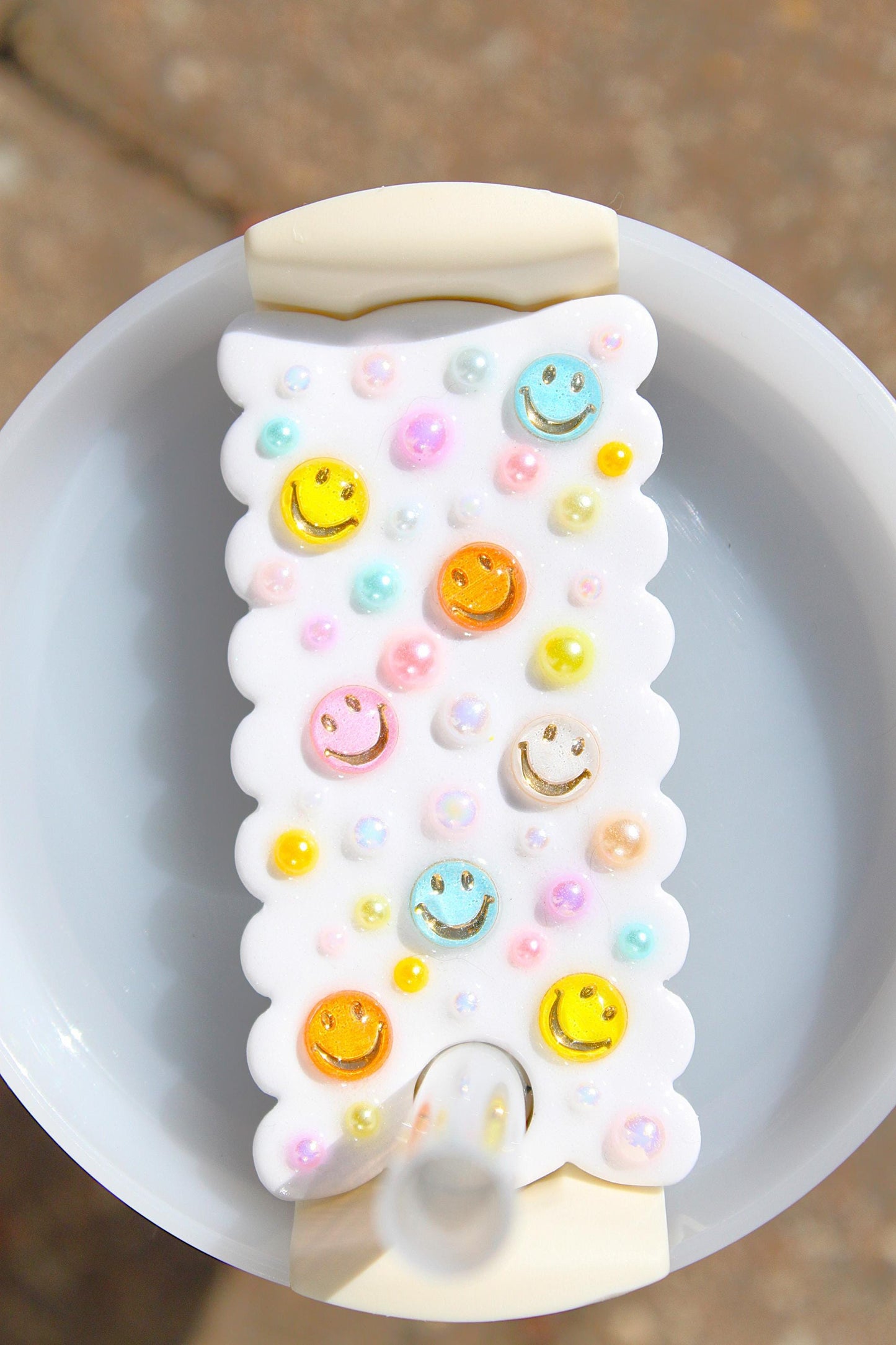 40oz/30oz Smiley Face & Pearl Stanley Topper Clay