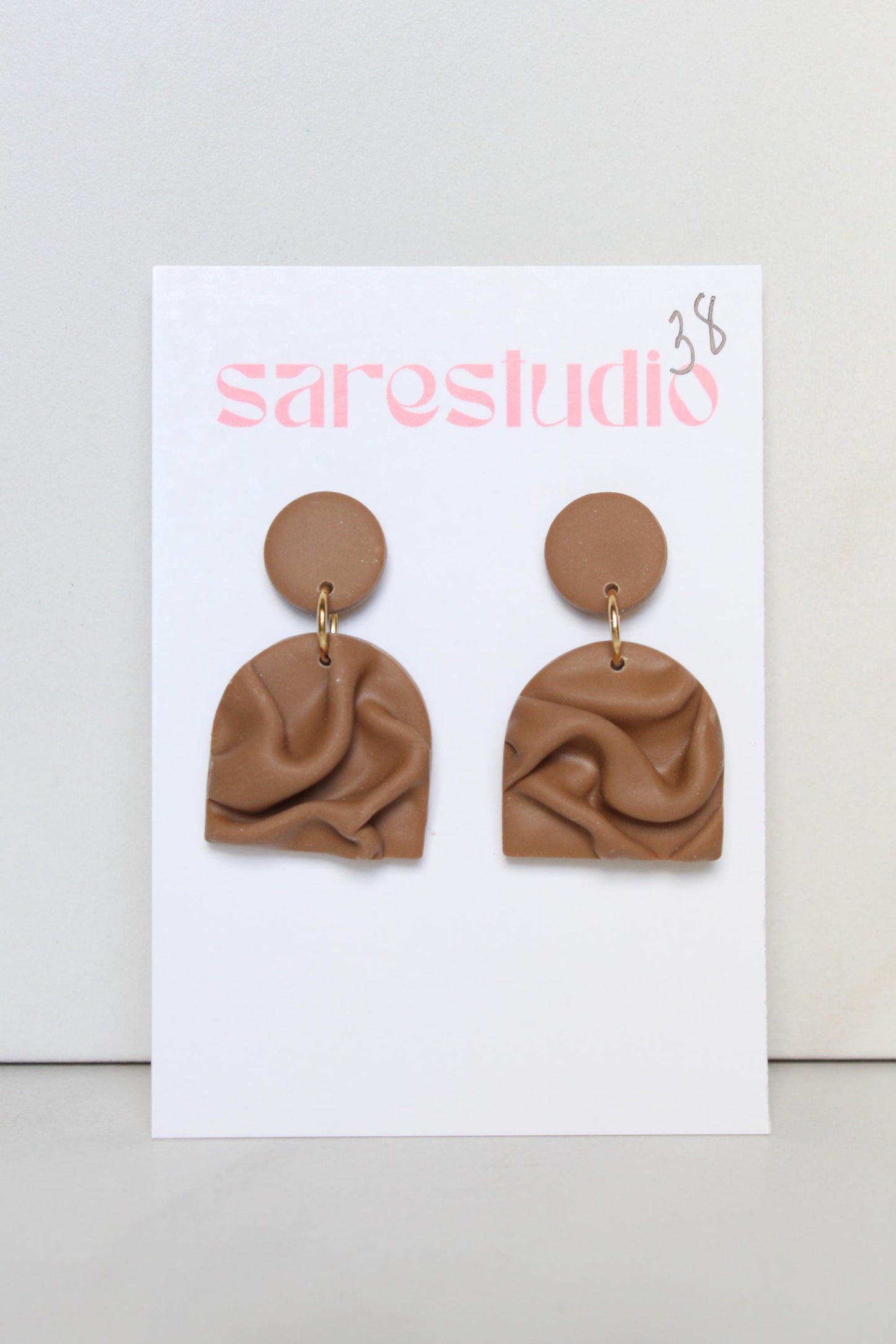 Clay Draped Earrings - Clay Earrings, Draped Earrings, Handmade Earrings, Lightweight Earrings, Hypoallergenic Jewelry, Statement Accessory