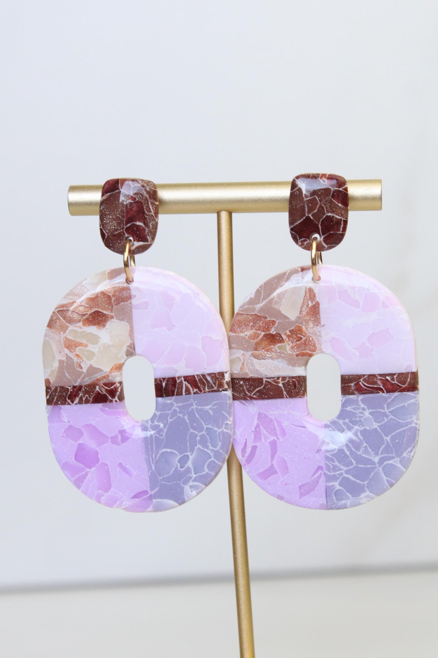 Marble Clay Earrings | Boho Clay Earrings | Lightweight Statement Earrings | Polymer Clay Dangle Earrings