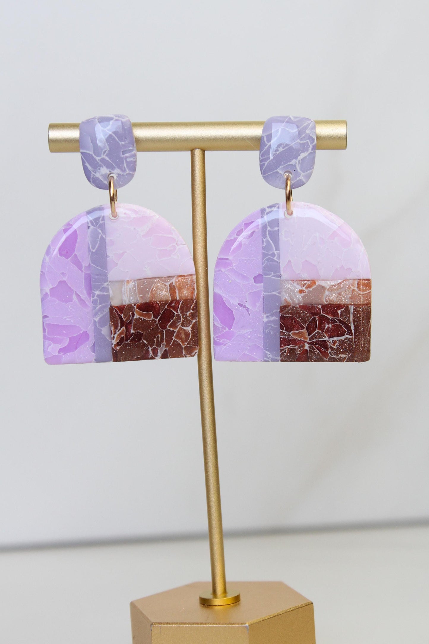 Marble Clay Earrings | Boho Clay Earrings | Lightweight Statement Earrings | Polymer Clay Dangle Earrings