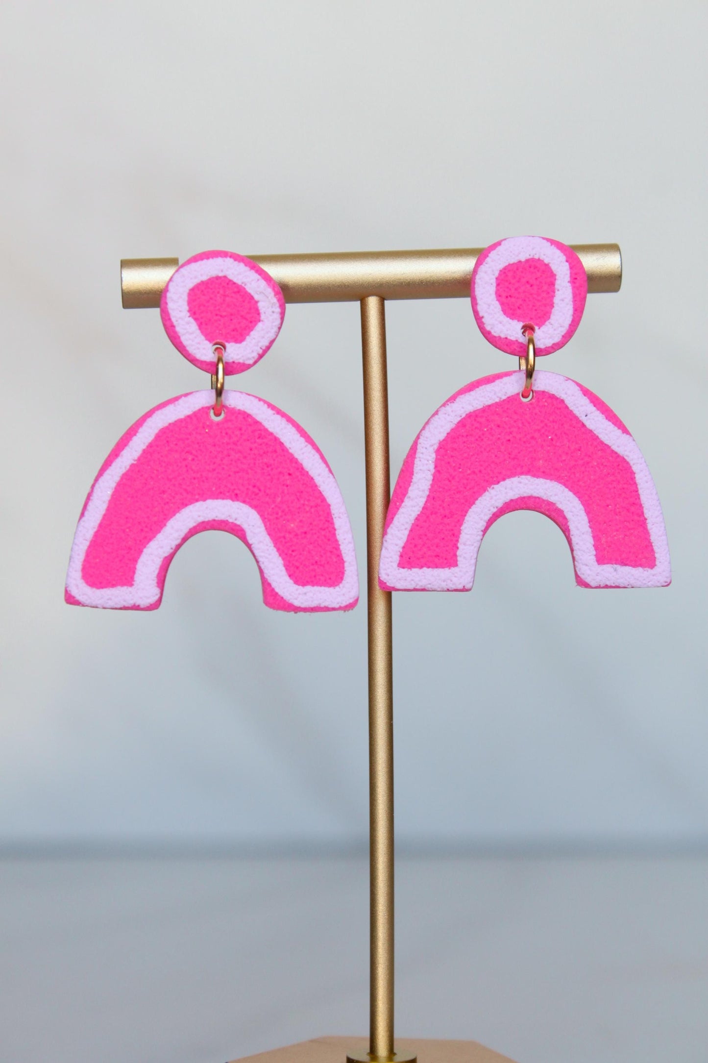 Clay Dangle Earrings - Geometric Modern Design, Handmade Lightweight Hypoallergenic Polymer Jewelry, Statement Accessory Multiple Colors