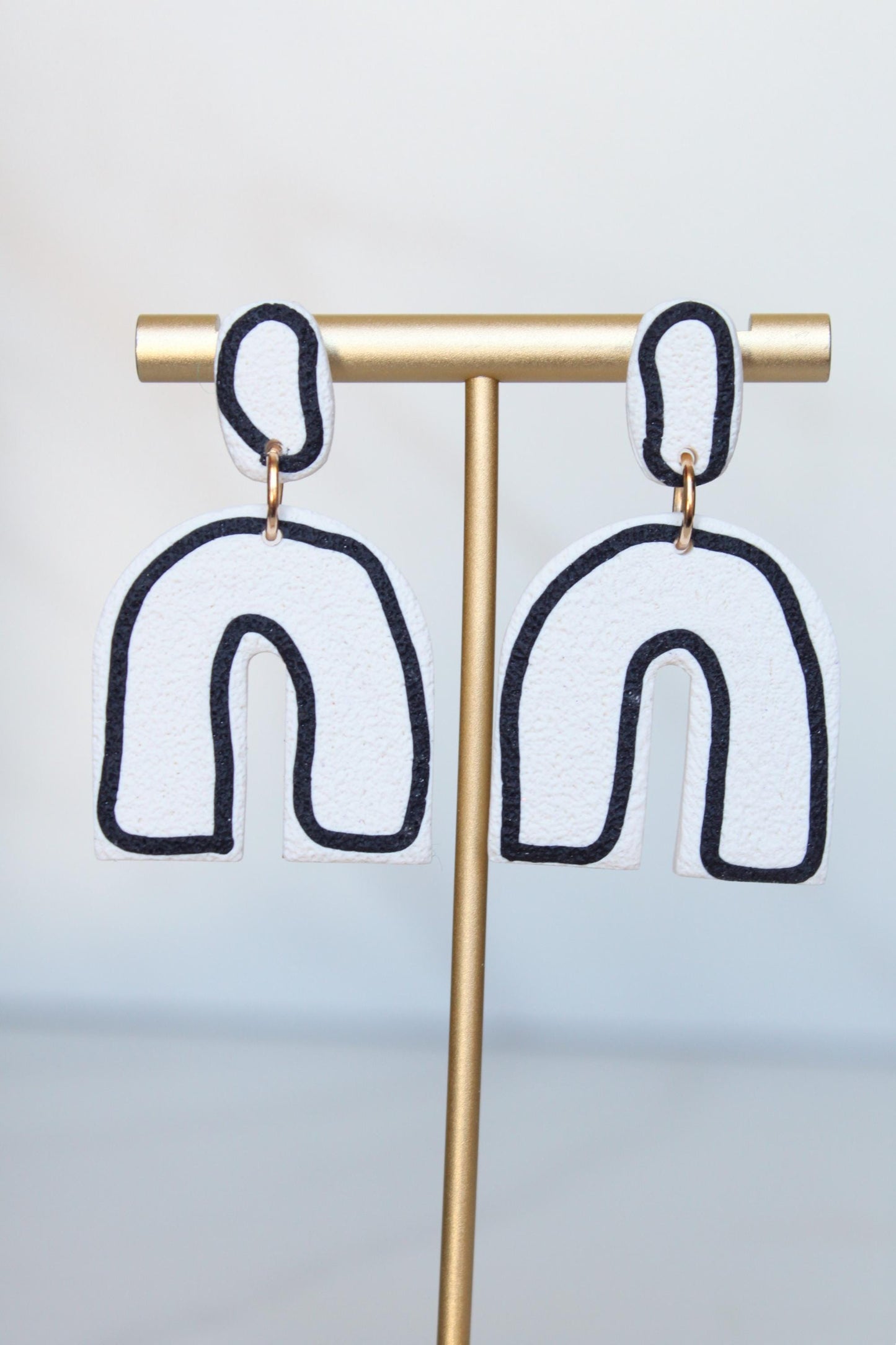 Clay Dangle Earrings - Geometric Modern Design, Handmade Lightweight Hypoallergenic Polymer Jewelry, Statement Accessory Multiple Colors