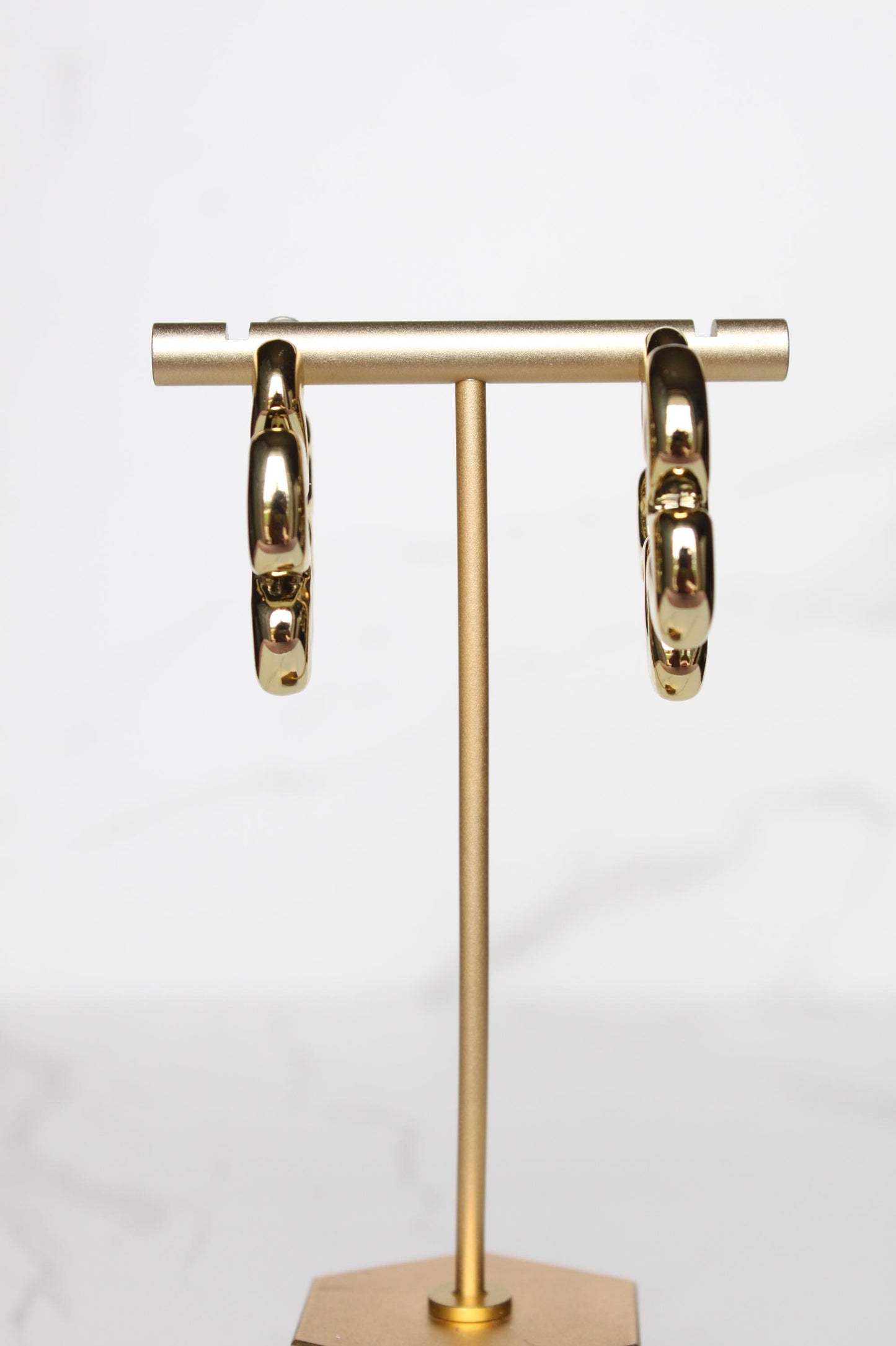 Gold Floral Hoop Earrings | Plastic Hoops | Women's Hoops | Gift for Friend | Gift for Her | Gift for Mom | Gift for Daughter