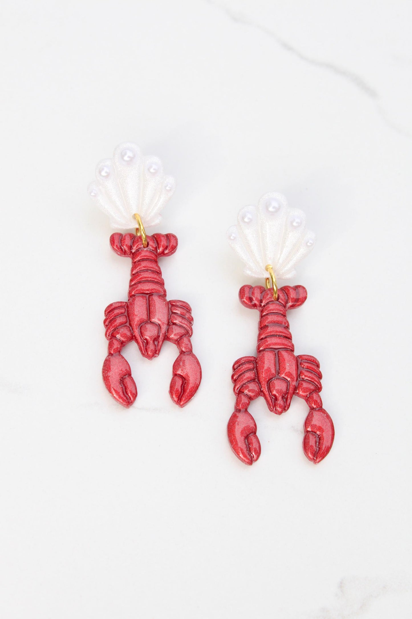 Lobster Earrings | Clay Lobster Earrings | Summer Earrings | Beach Earrings | Vacation Earrings | Birthday Gift | Gift for Friend