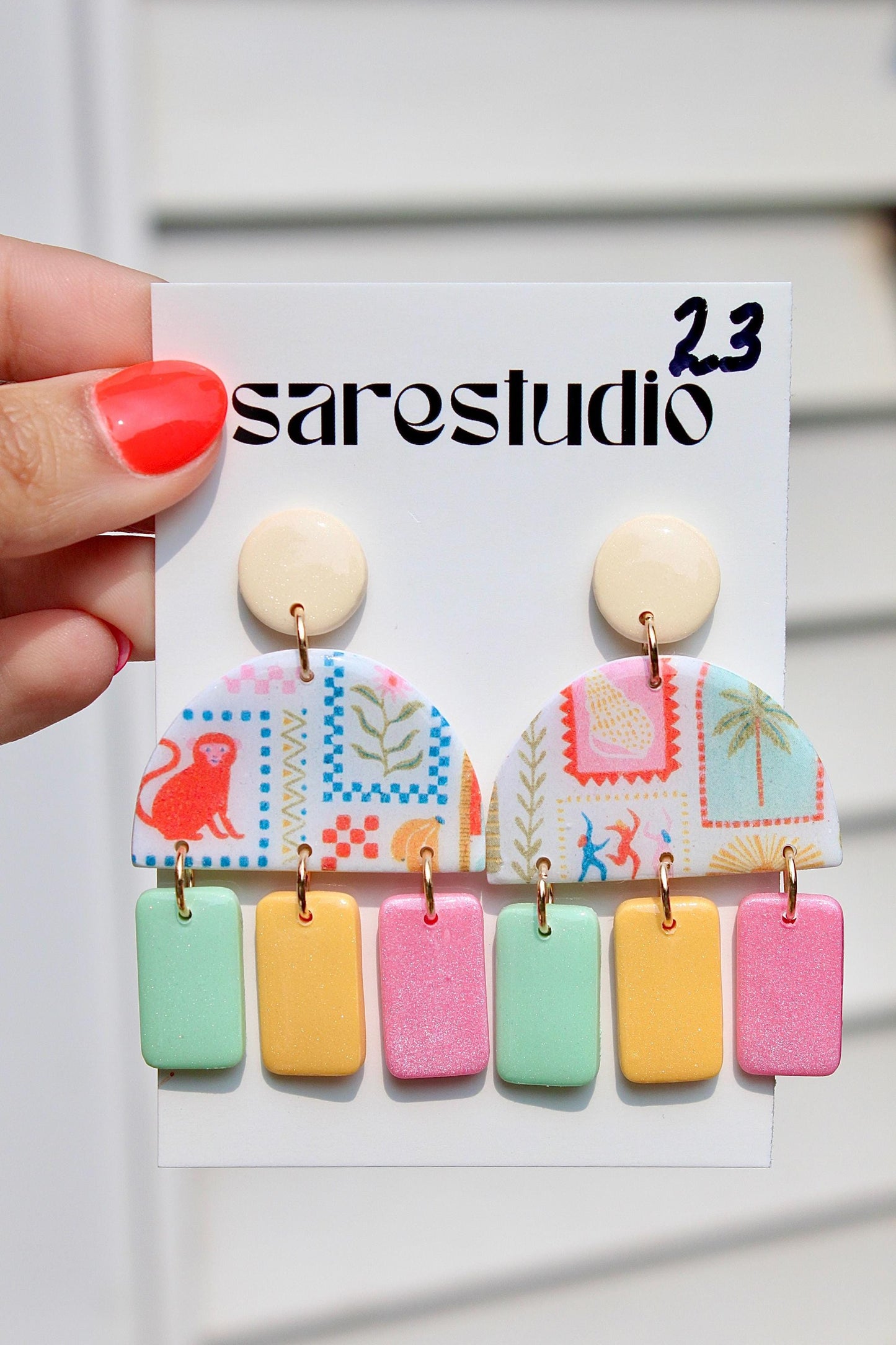 Clay Earrings | Summer Earrings | Beach Earrings | Vacation Earrings | Birthday Gift | Gift for Friend | Gift for Mom | Gift for Daughter