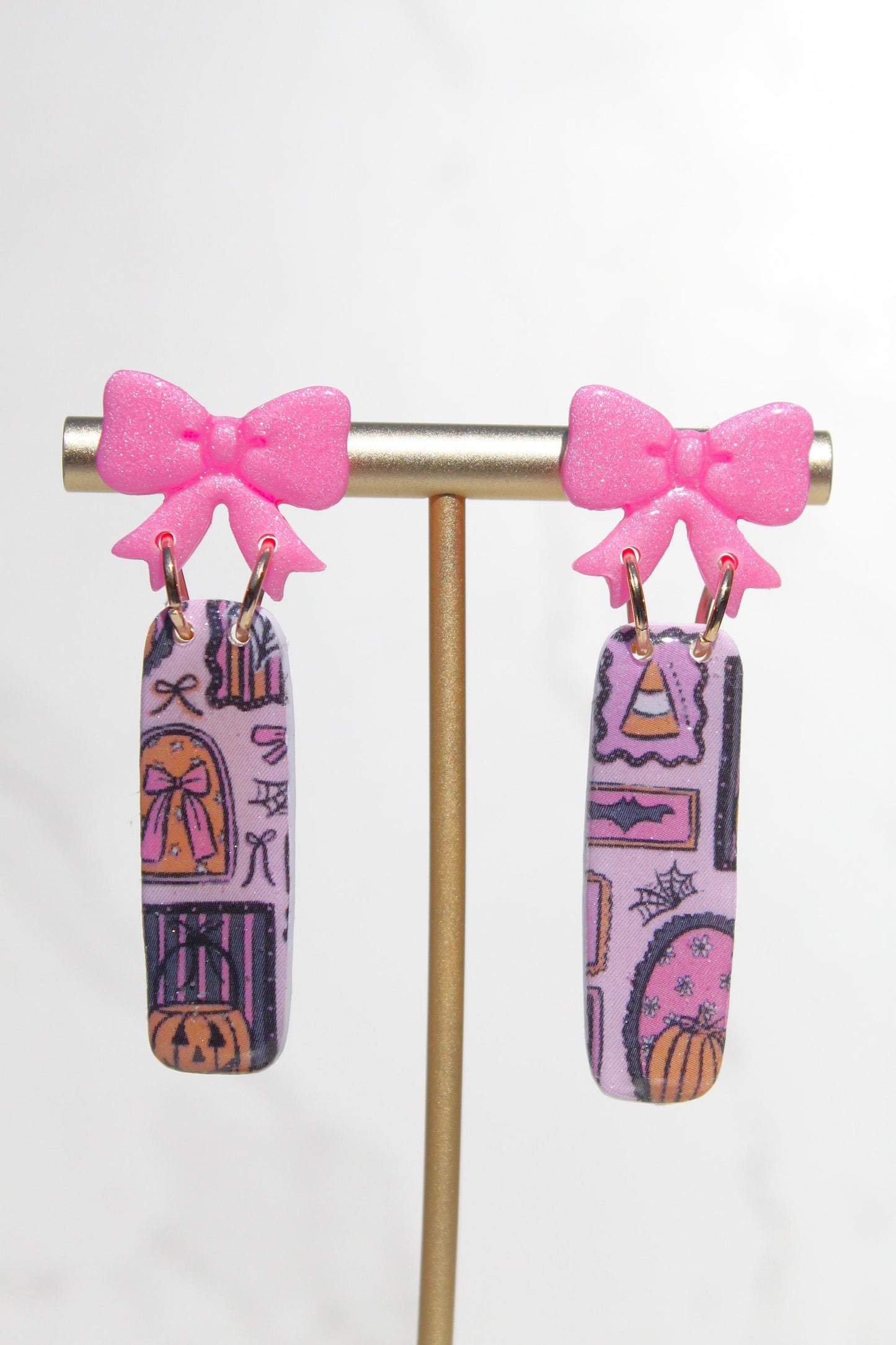 Pink Halloween Earrings | Cute Ghost Earrings | Polymer Clay Earrings | Spooky Cute Jewelry | Fall Statement Earrings for Women