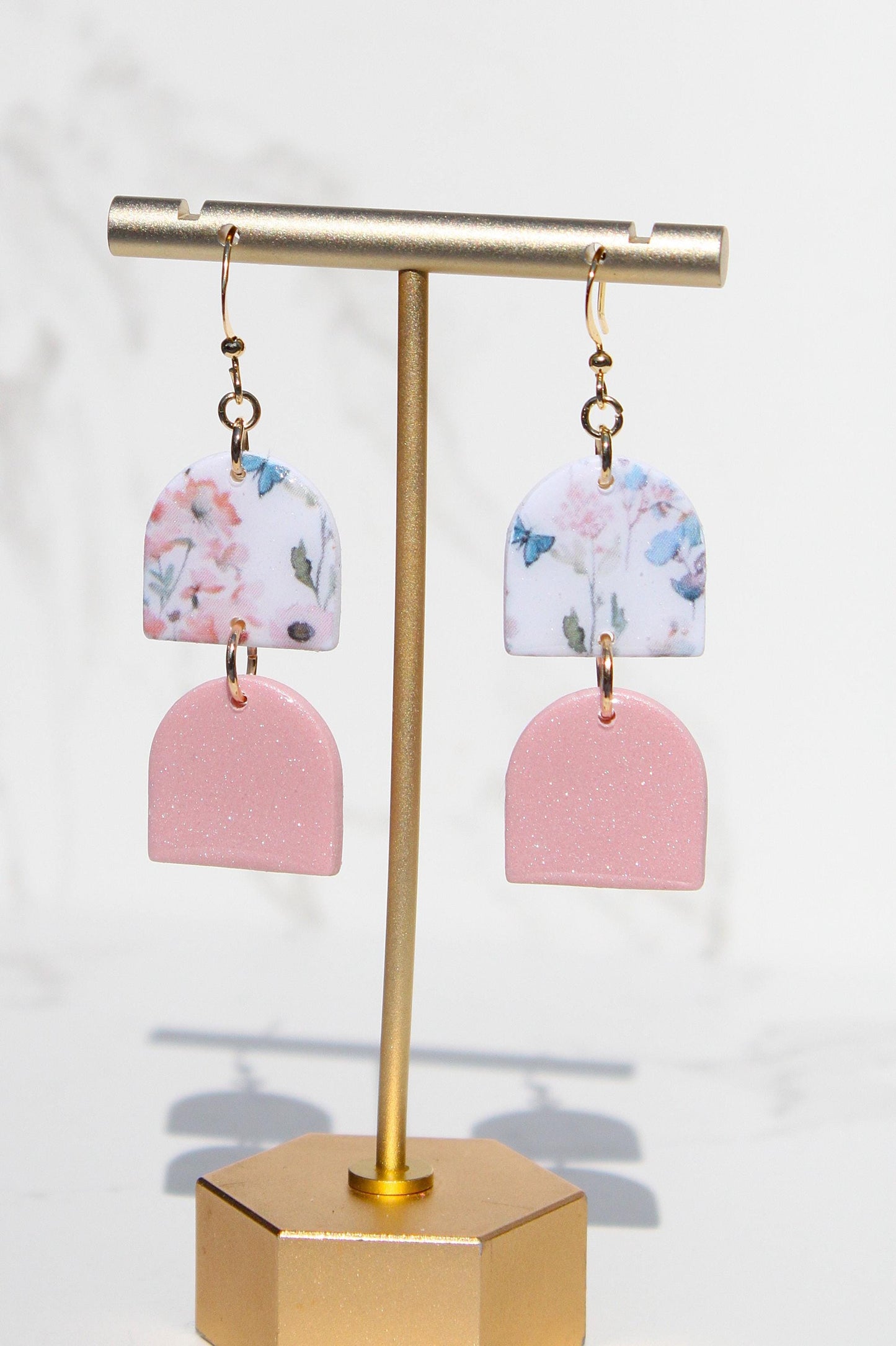 Floral Clay Earrings | Lightweight Statement Earrings | Handmade Botanical Jewelry | Spring Earrings | Colorful Dangle Earrings for Women