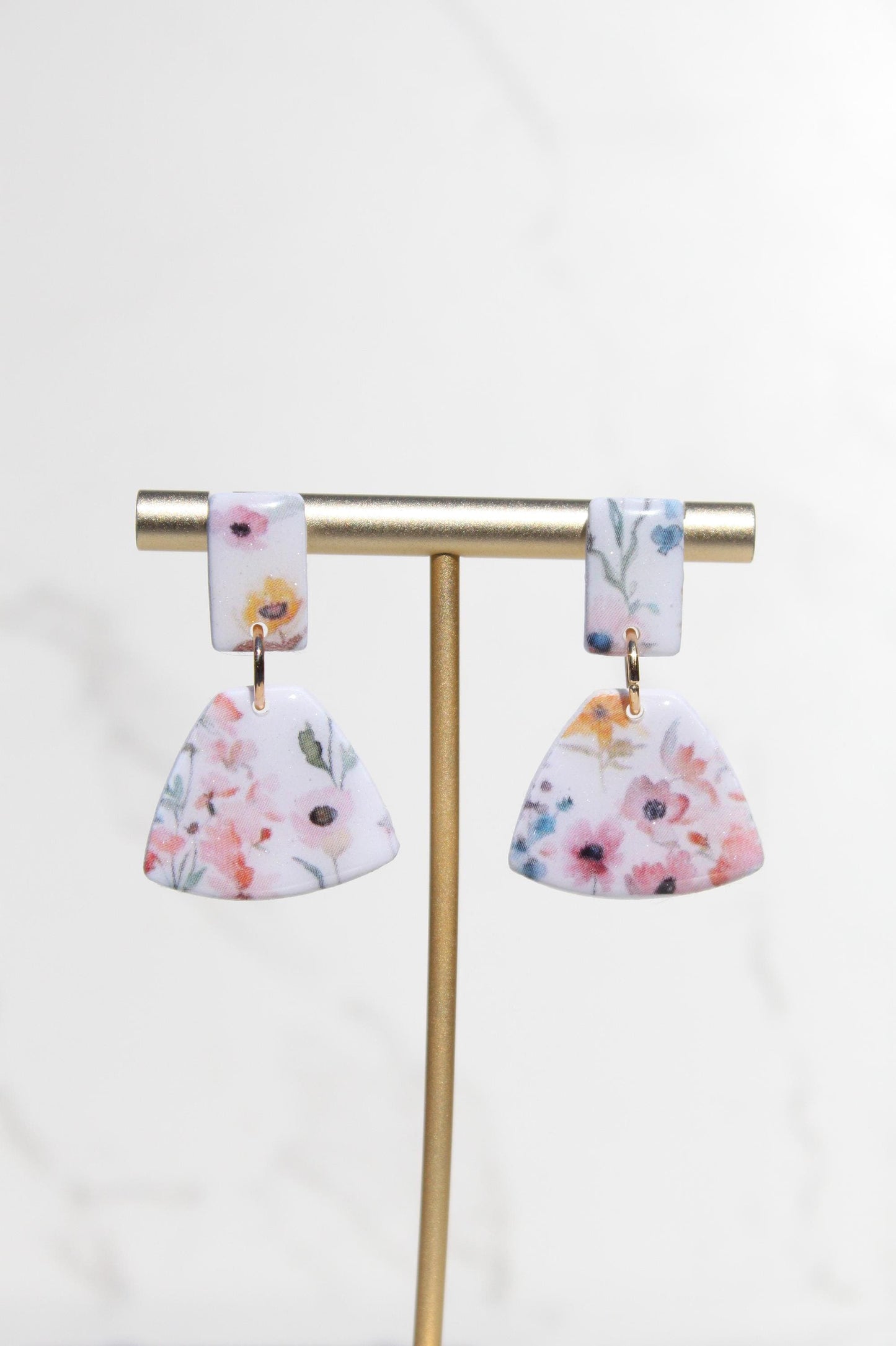 Floral Clay Earrings | Lightweight Statement Earrings | Handmade Botanical Jewelry | Spring Earrings | Colorful Dangle Earrings for Women