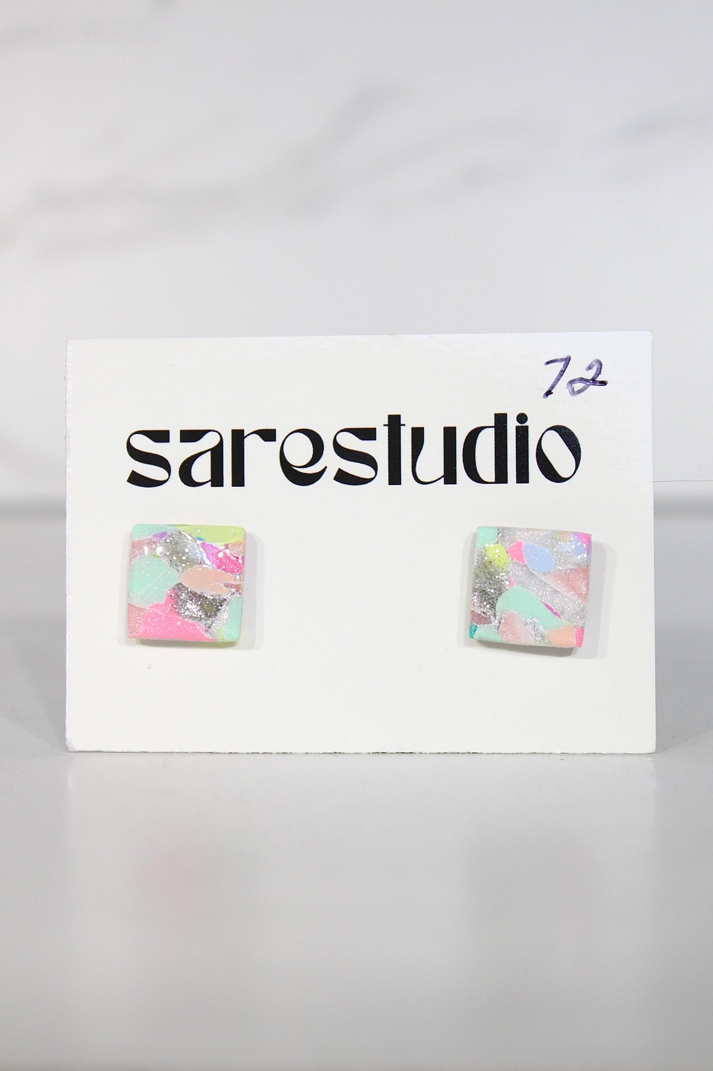 Confetti Marble Clay Stud Earrings – Lightweight Dainty Jewelry, Everyday Fun