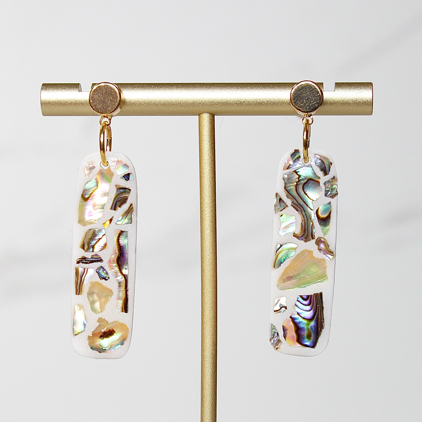 Lumière Drop Earrings | Iridescent Shell Statement Earrings