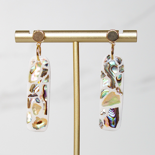 Lumière Drop Earrings | Iridescent Shell Statement Earrings