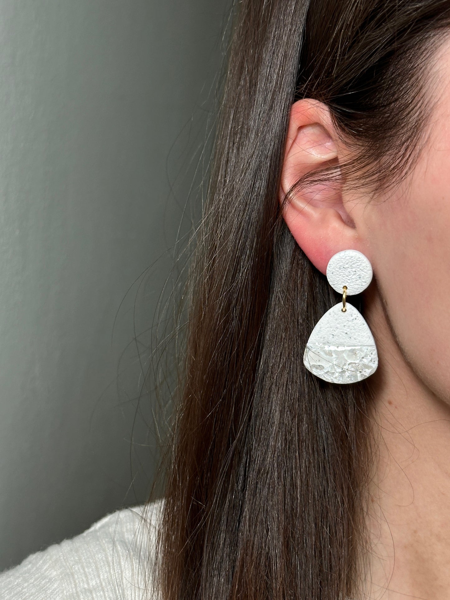 Sorbet Marble Pearl Statement Earrings | Handmade Polymer Clay Earrings