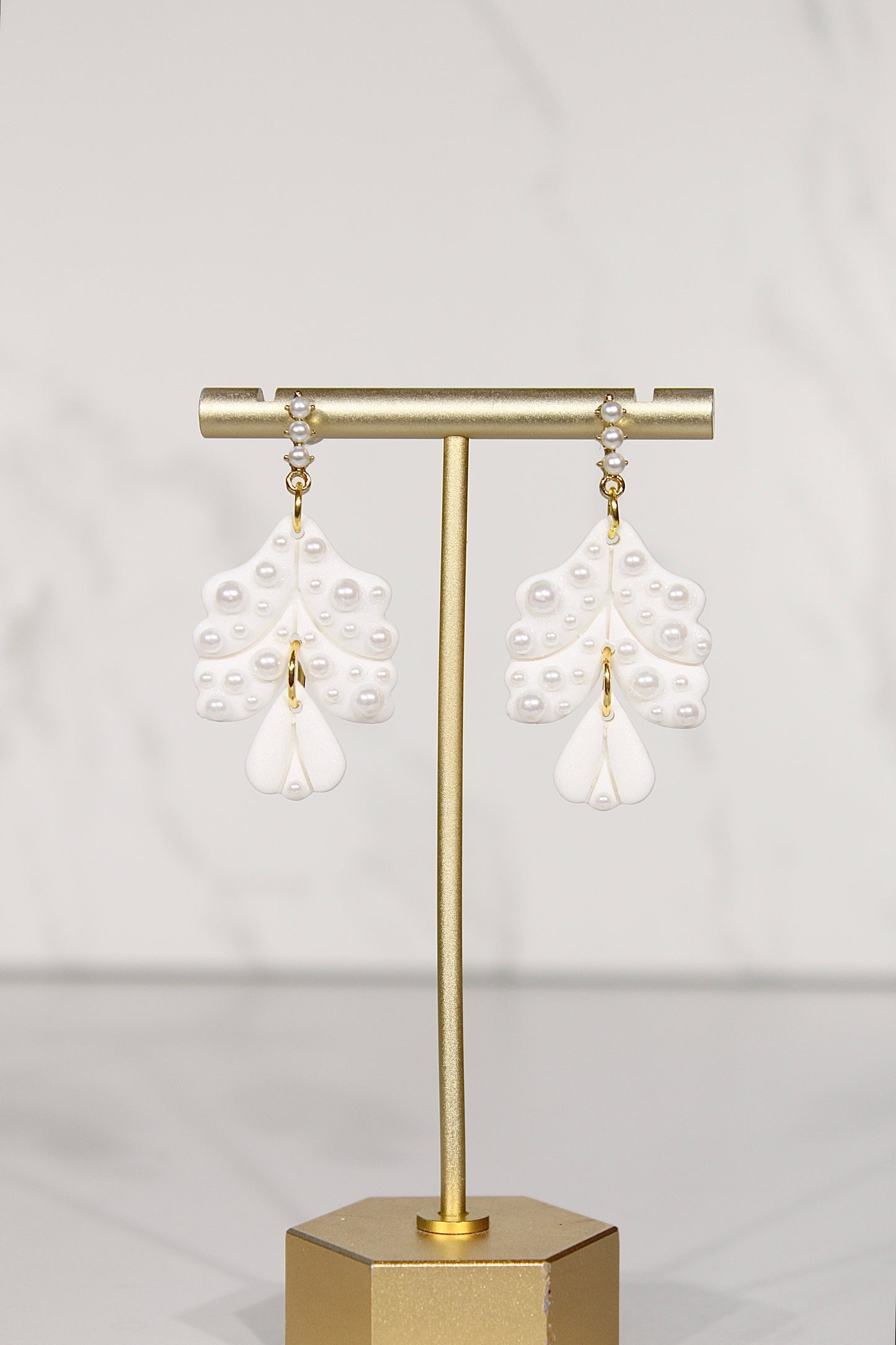 VEIL Pearl Petal Statement Earrings