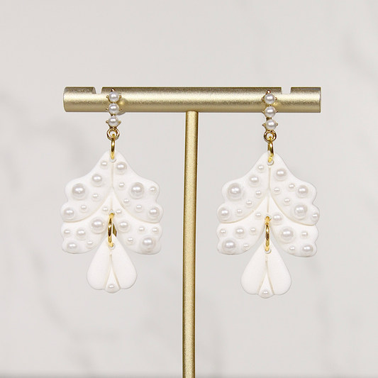 VEIL Pearl Petal Statement Earrings