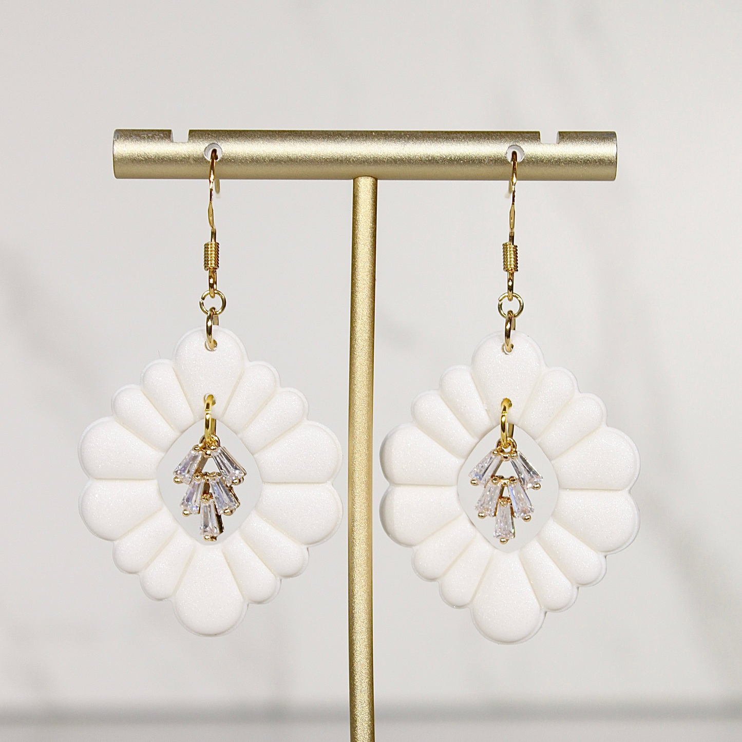 VEIL Crystal Daisy Drop Earrings