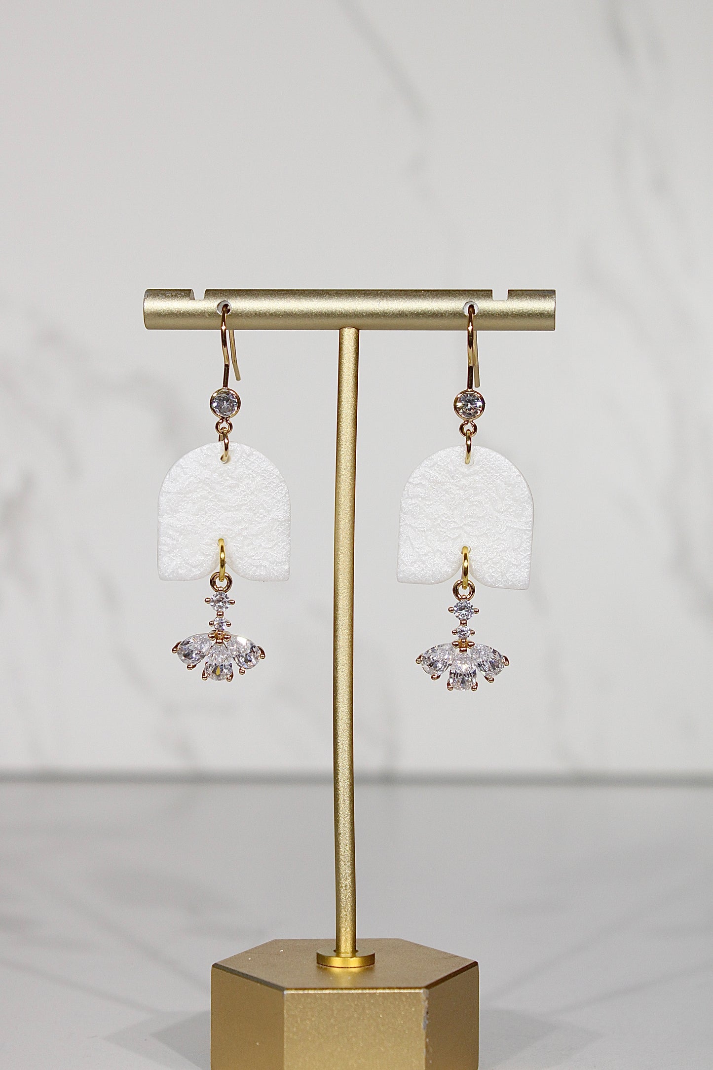 VEIL Lace Crystal Drop Earrings