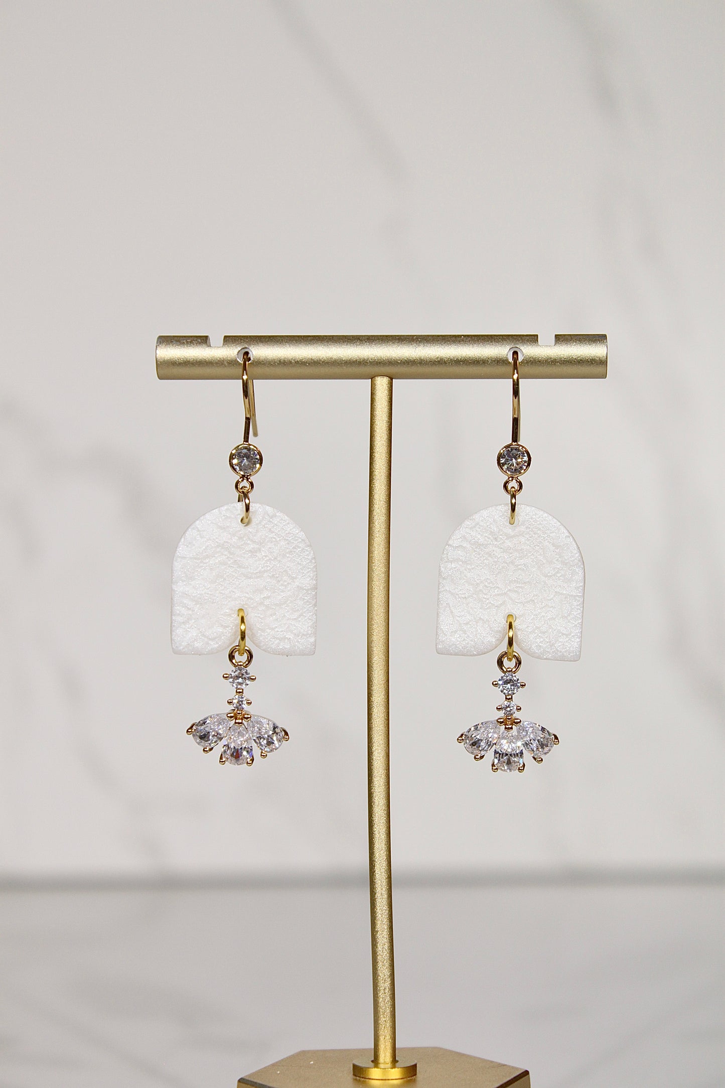 VEIL Lace Crystal Drop Earrings