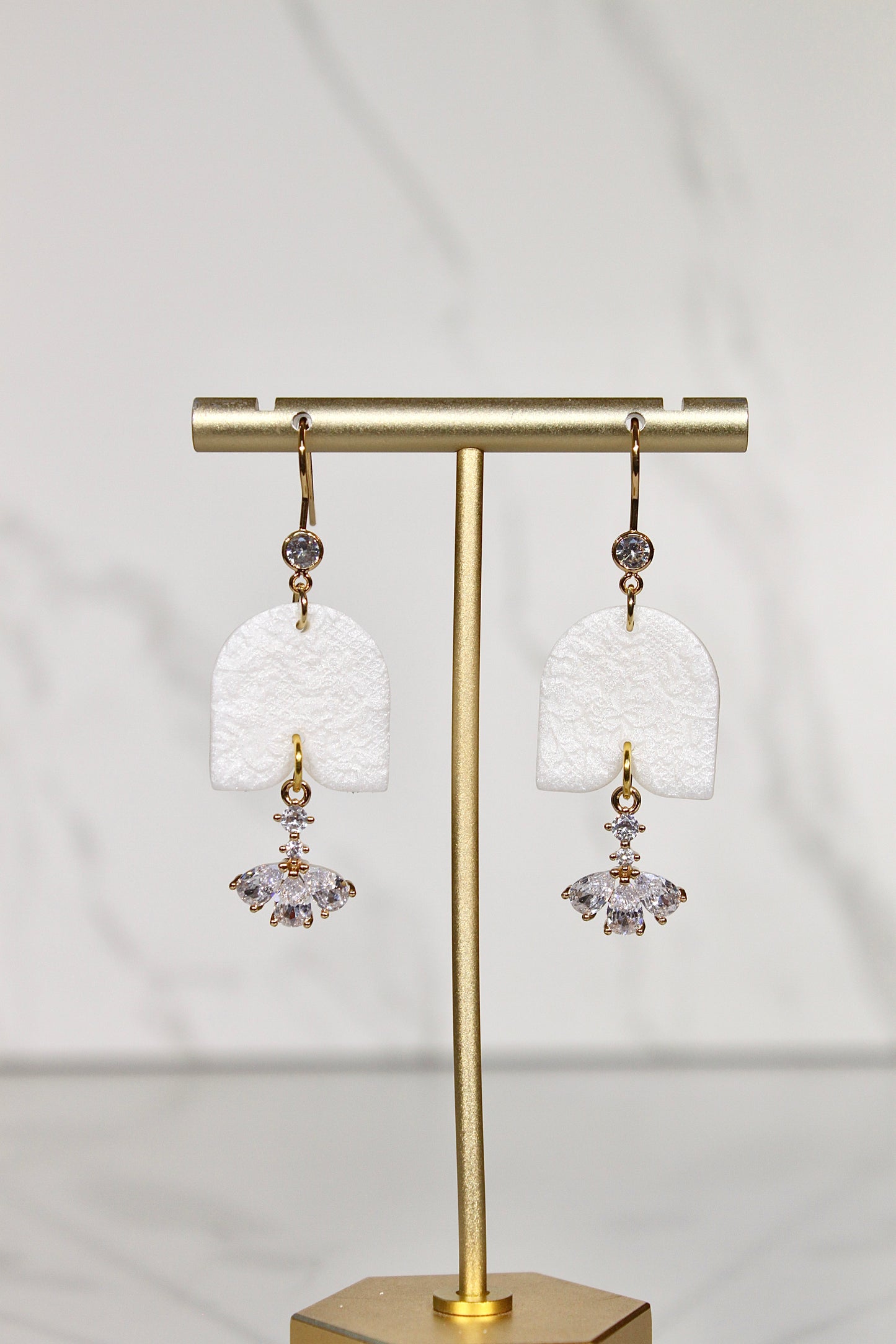 VEIL Lace Crystal Drop Earrings