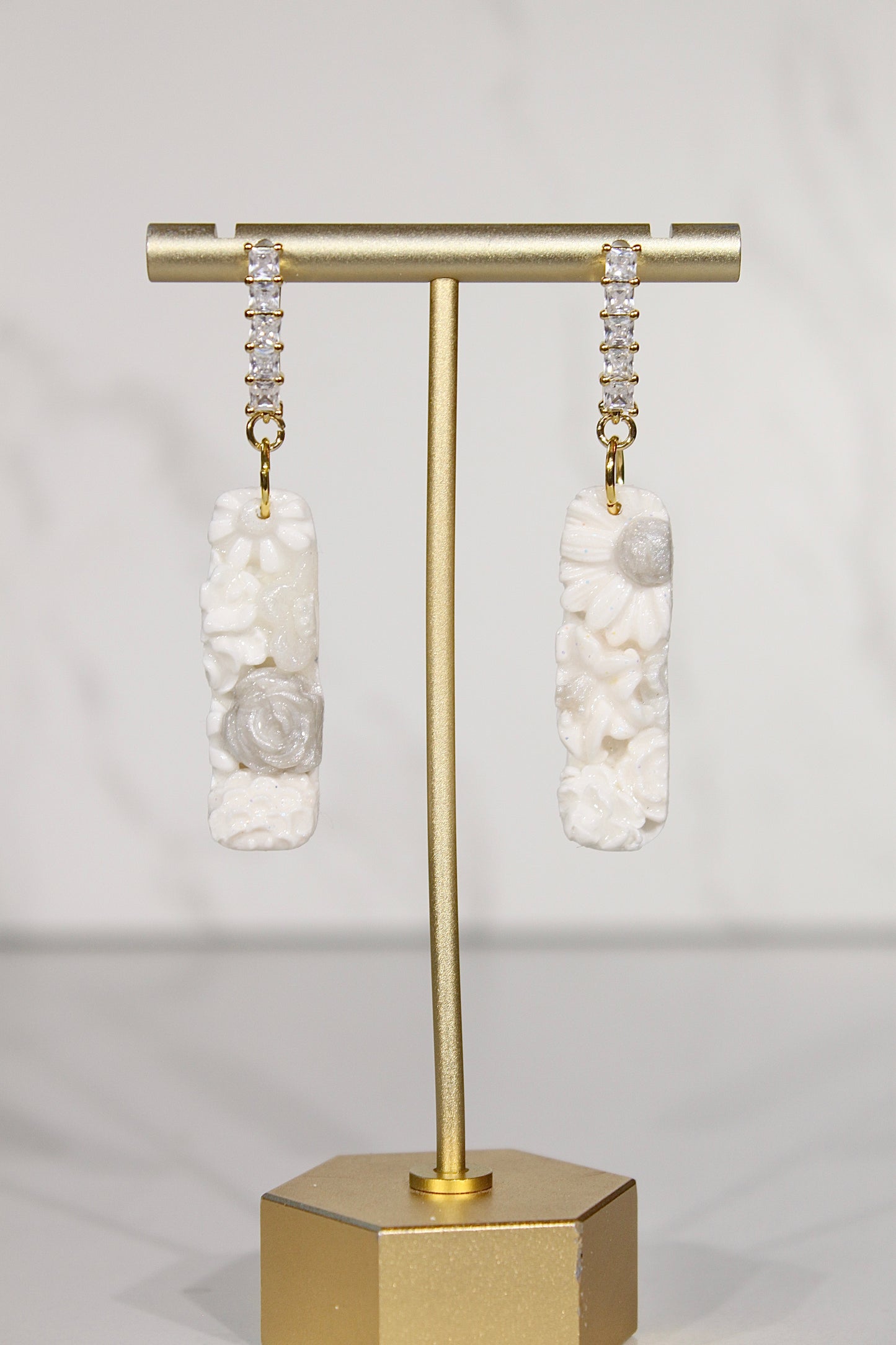 VEIL Floral Relief Drop Earrings