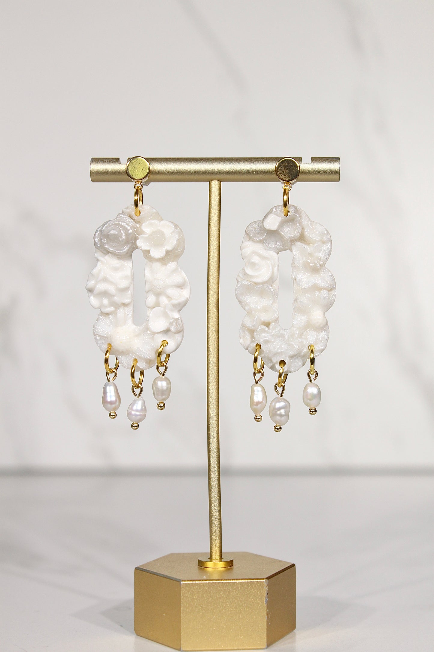 VEIL Pearl Bloom Statement Earrings