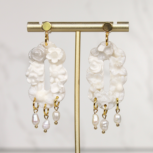 VEIL Pearl Bloom Statement Earrings