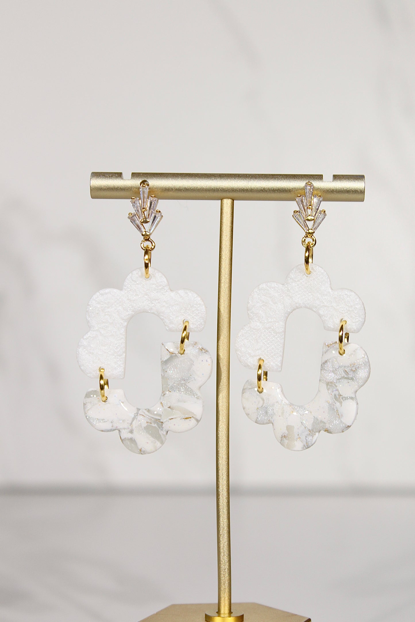 VEIL Marble Bloom Statement Earrings