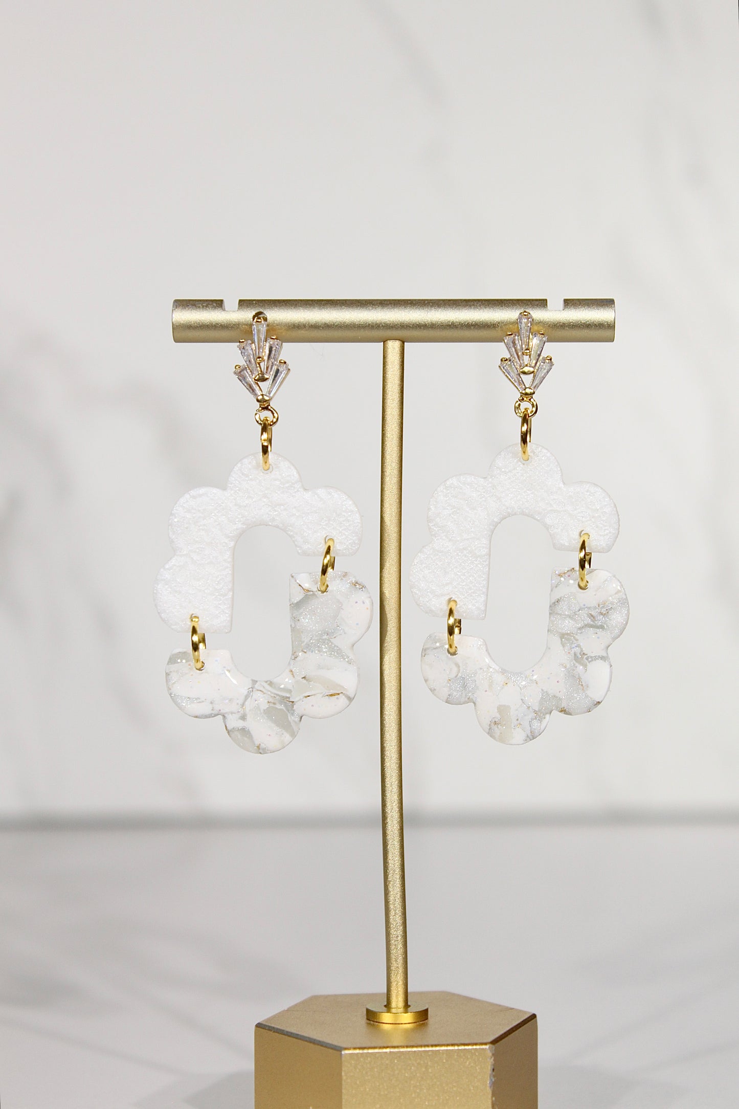 VEIL Marble Bloom Statement Earrings