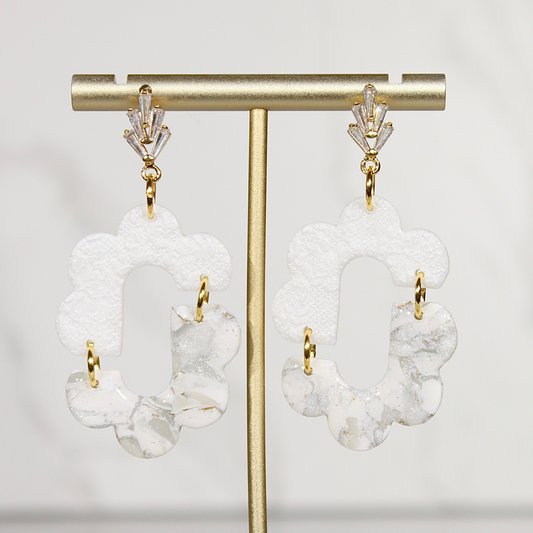 VEIL Marble Bloom Statement Earrings