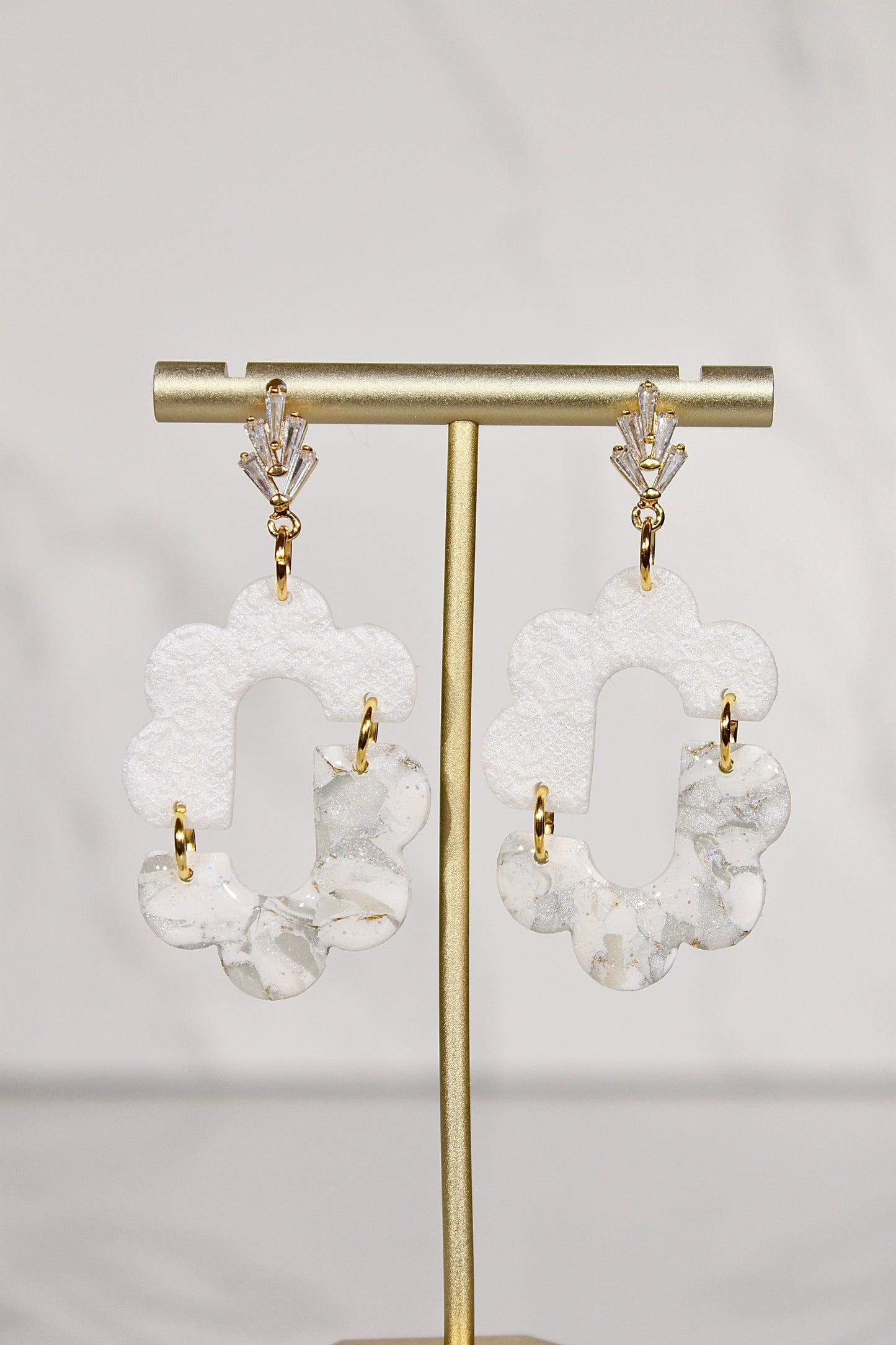 VEIL Marble Bloom Statement Earrings