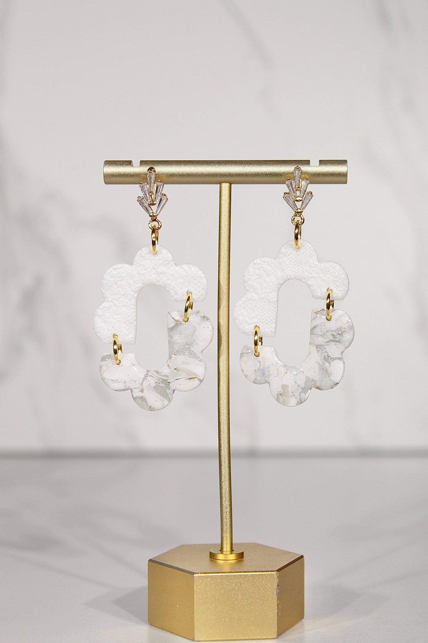 VEIL Marble Bloom Statement Earrings