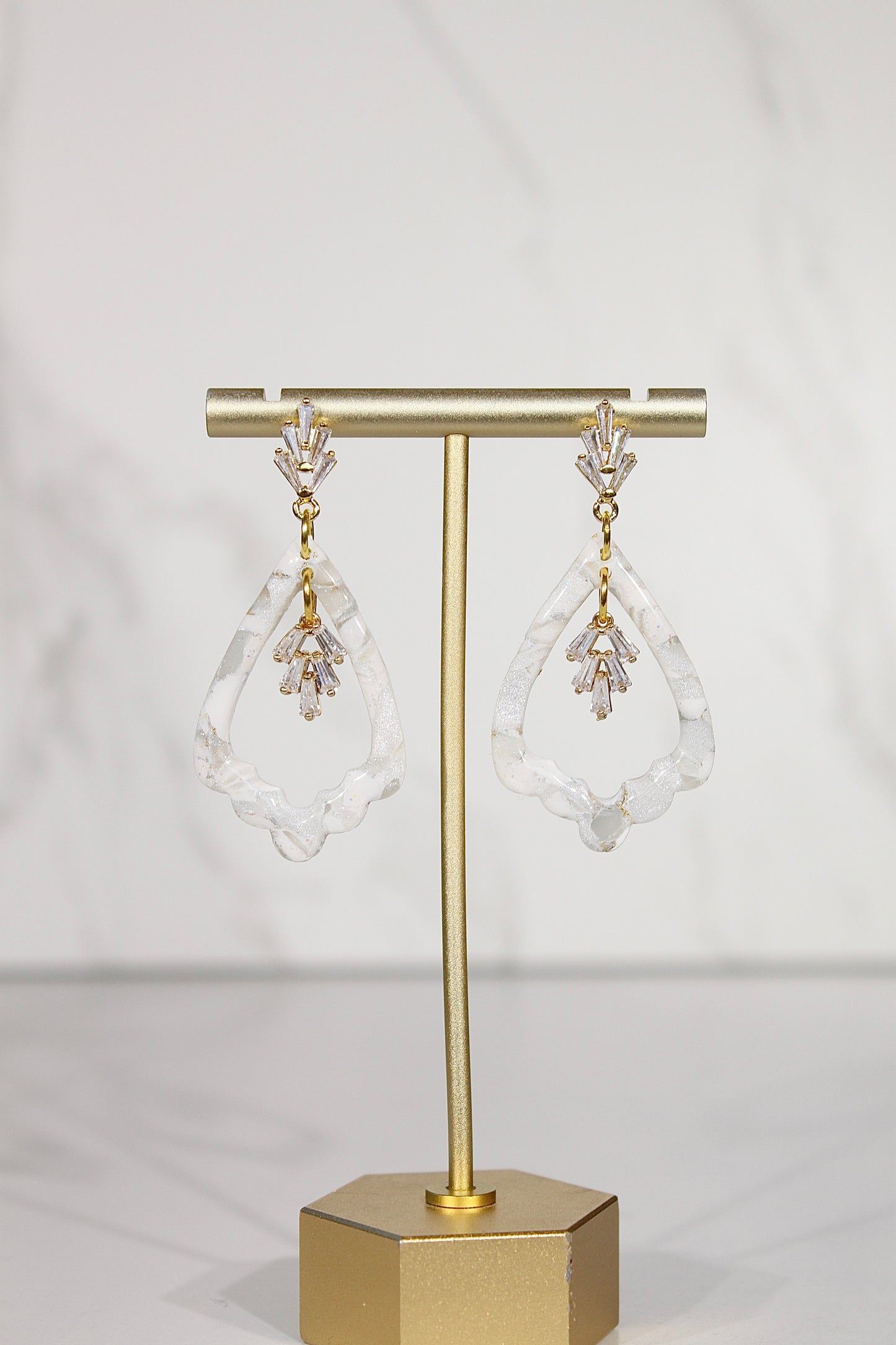 VEIL Crystal Petal Drop Earrings
