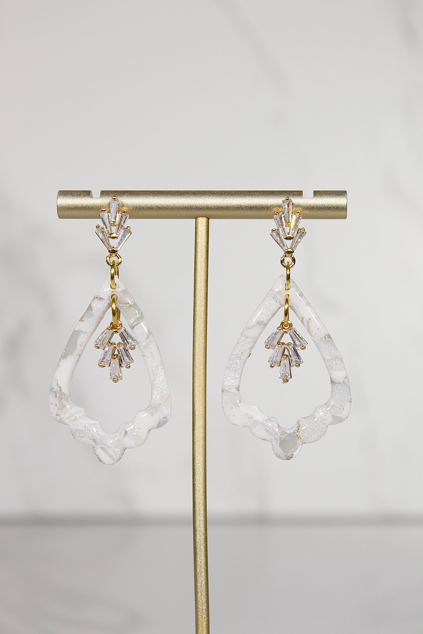 VEIL Crystal Petal Drop Earrings