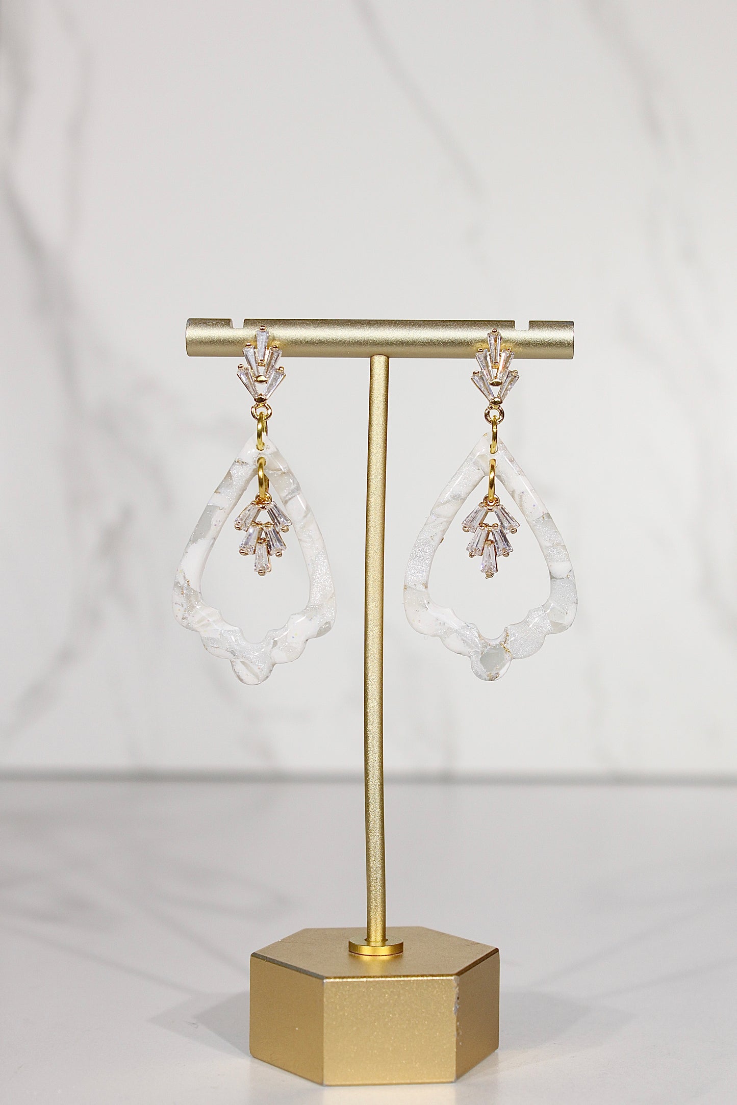 VEIL Crystal Petal Drop Earrings
