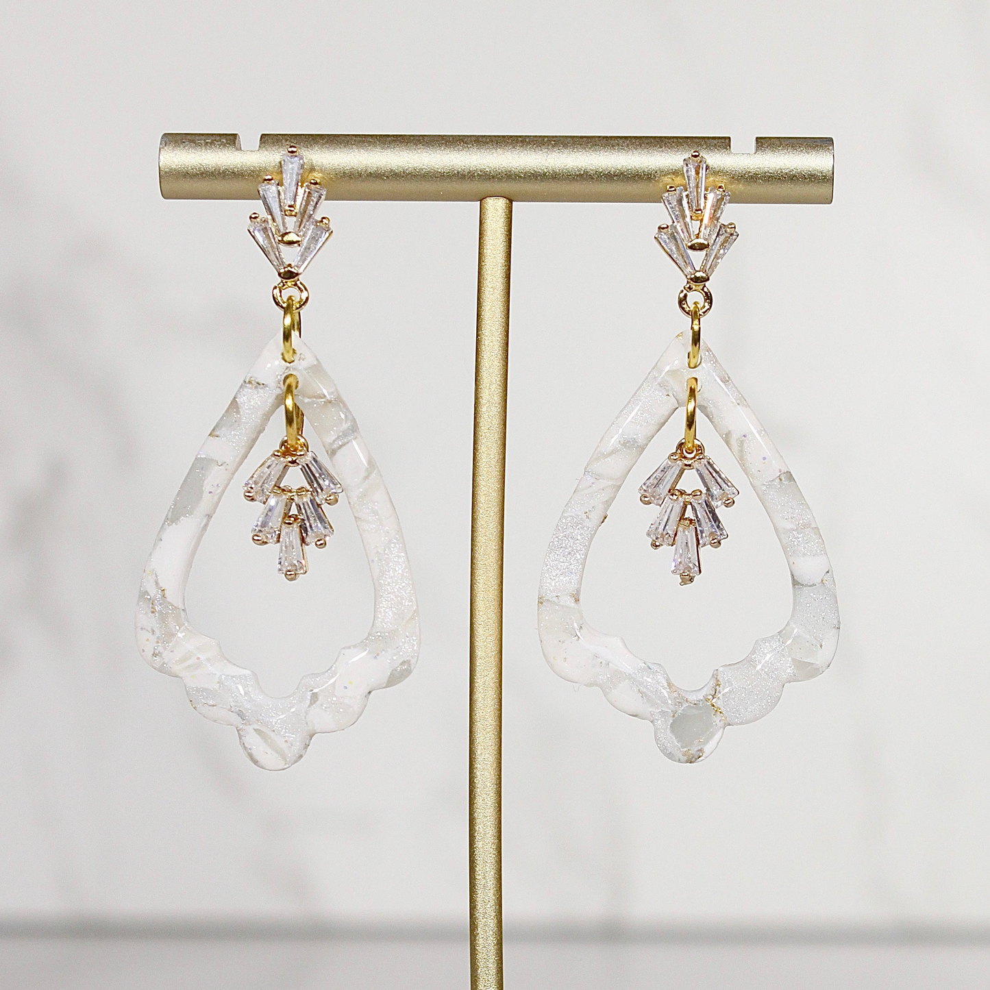 VEIL Crystal Petal Drop Earrings