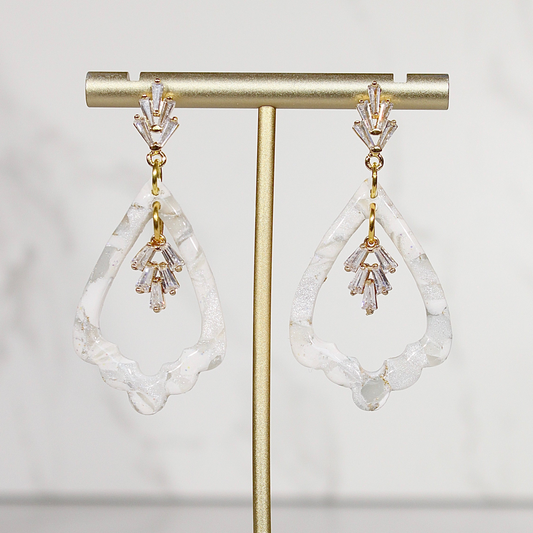 VEIL Crystal Petal Drop Earrings